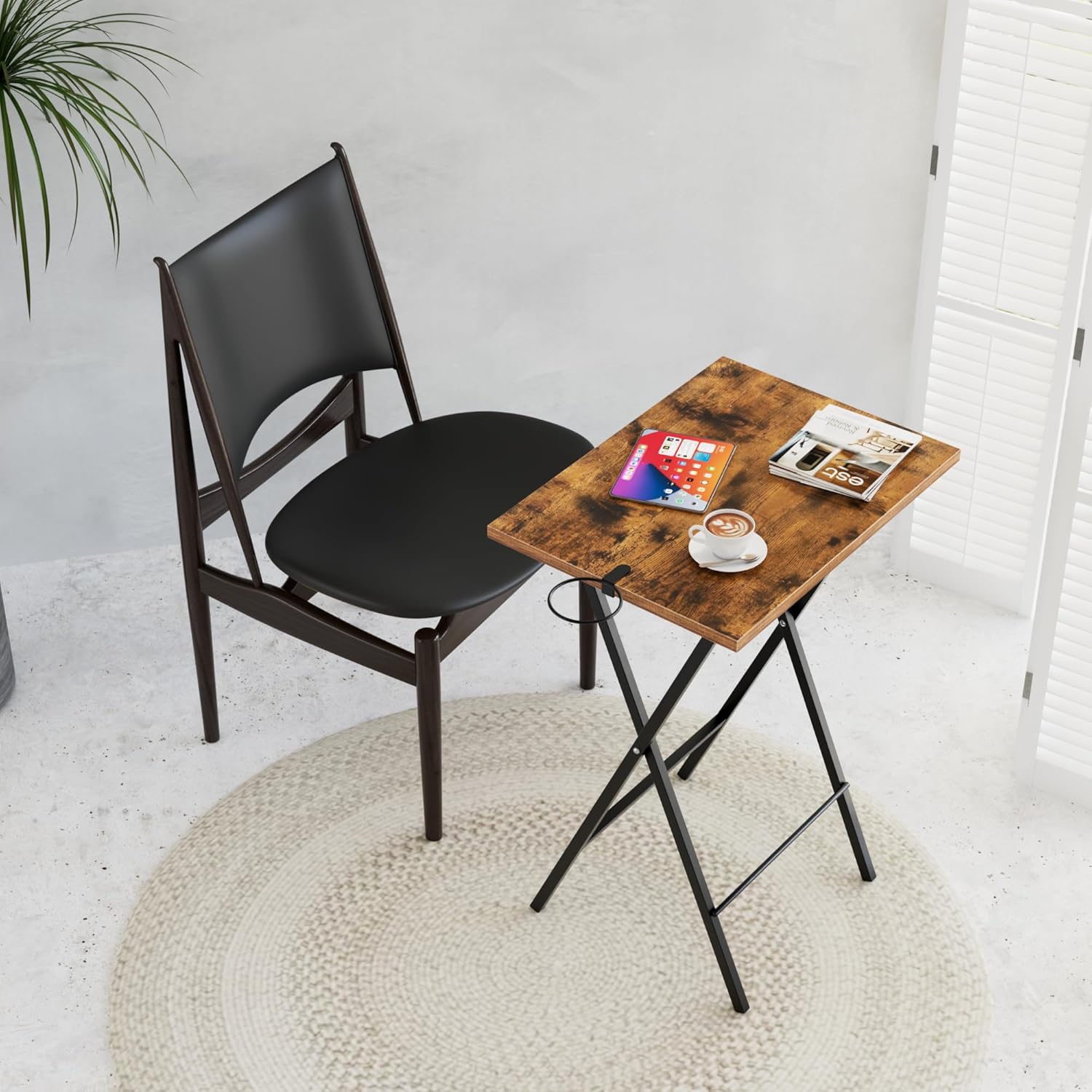 VECELO Folding TV Tray for Eating Set of 2