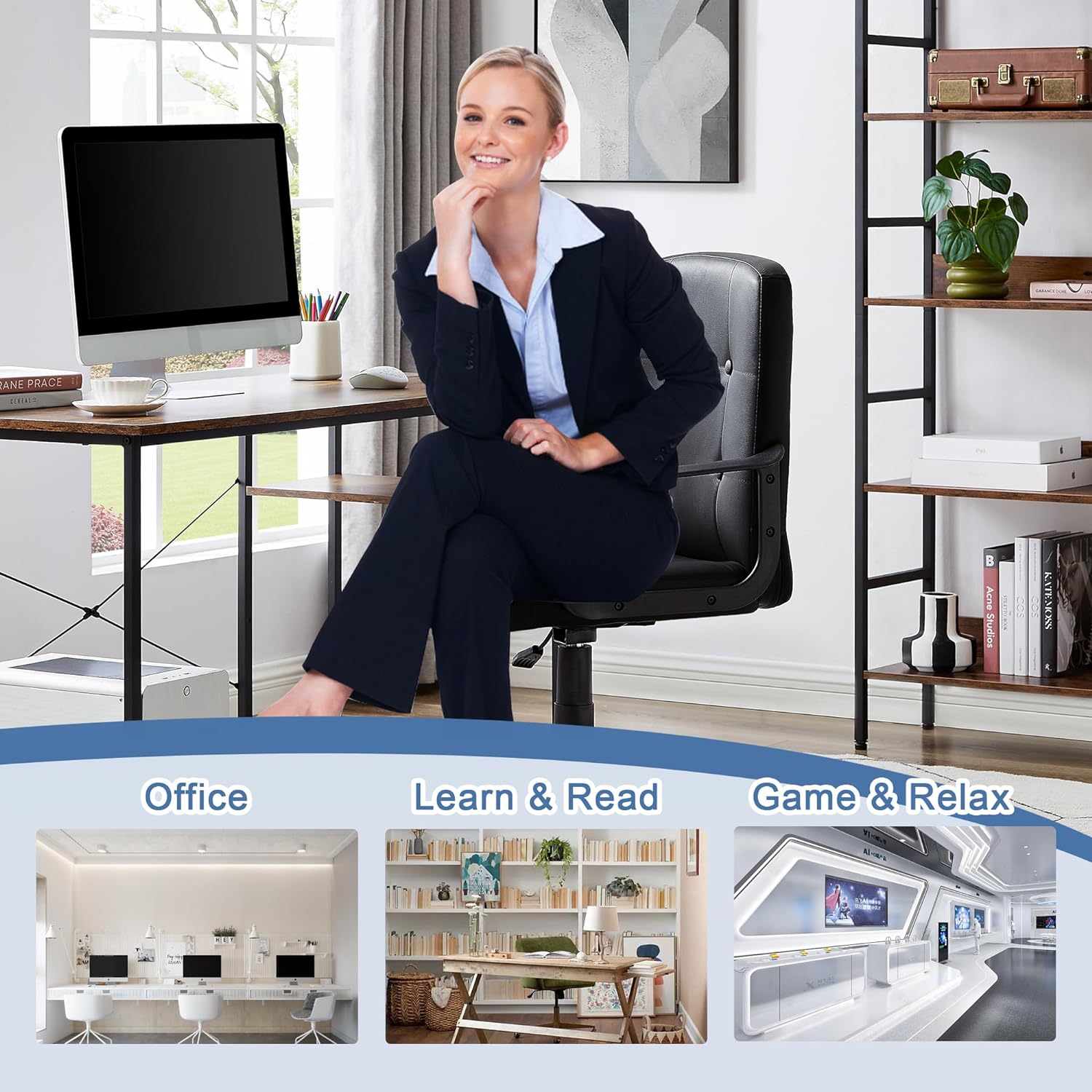 VECELO Home Office Desk Chair with Armrests