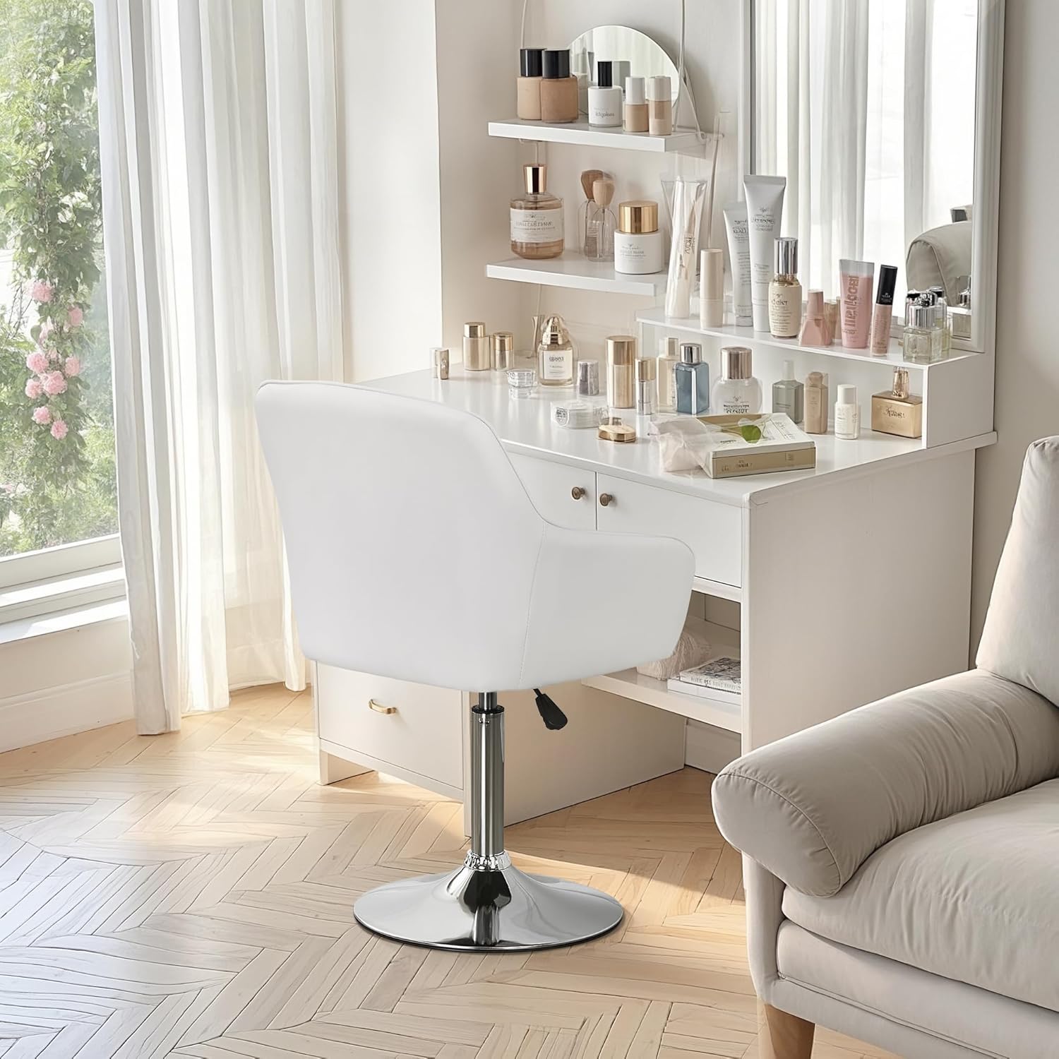 VECELO Modern Accent Chair with Adjustable Height