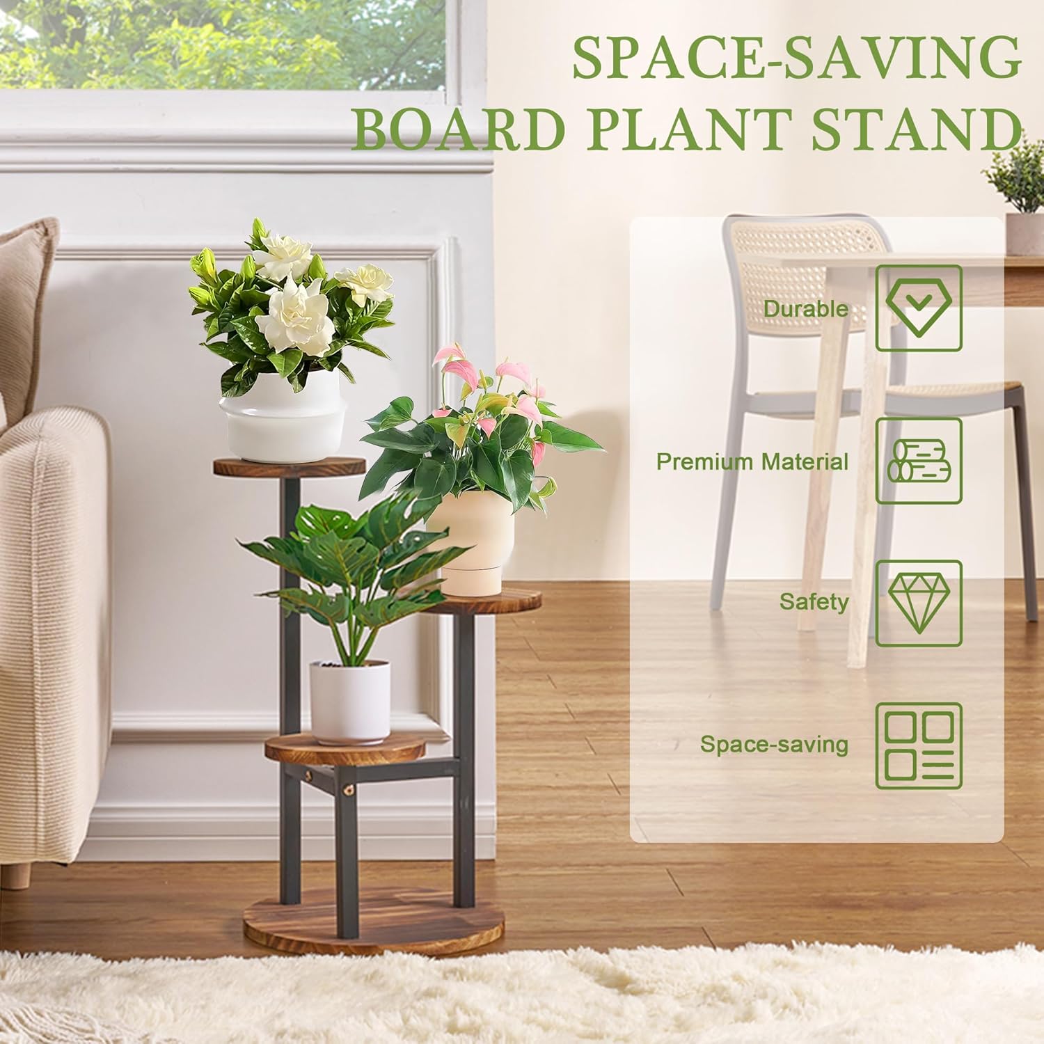 VECELO 3 Tier Plant Stand Indoor Outdoor