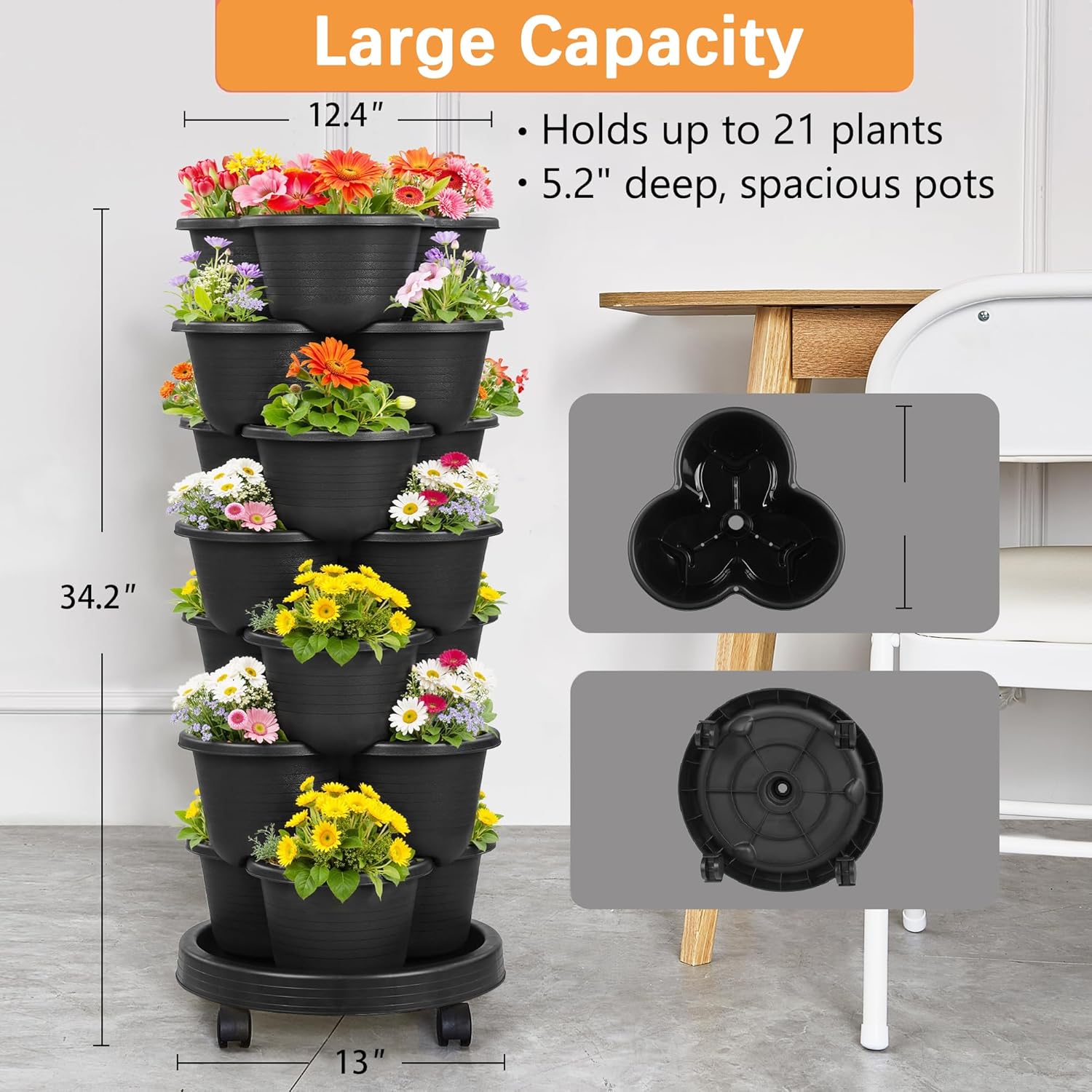 VECELO 7 Tier Vertical Garden Planter