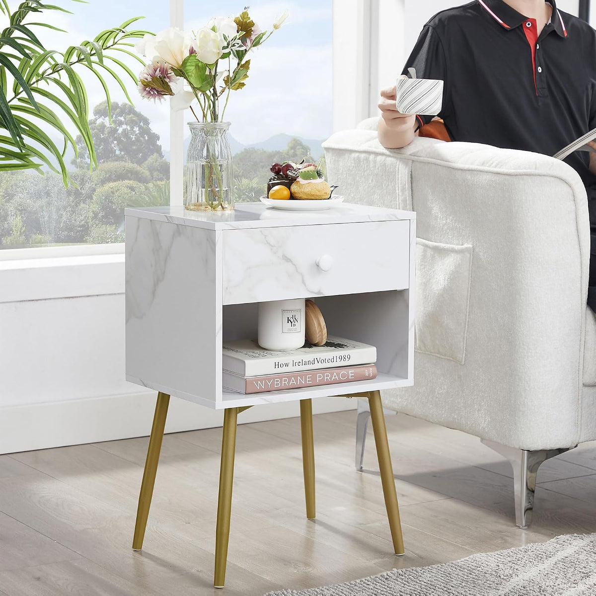 VECELO Nightstands Set of 2, Mid Century Modern End Bedside Table