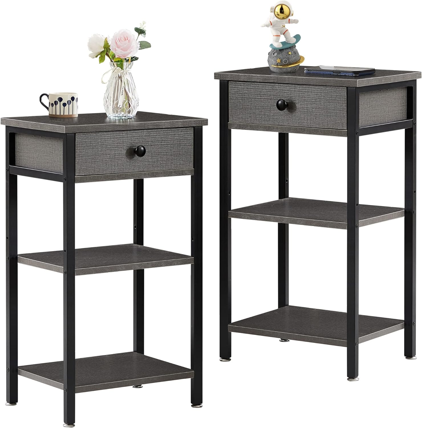 VECELO 27.5" Tall End Tables, Nightstands - VECELO