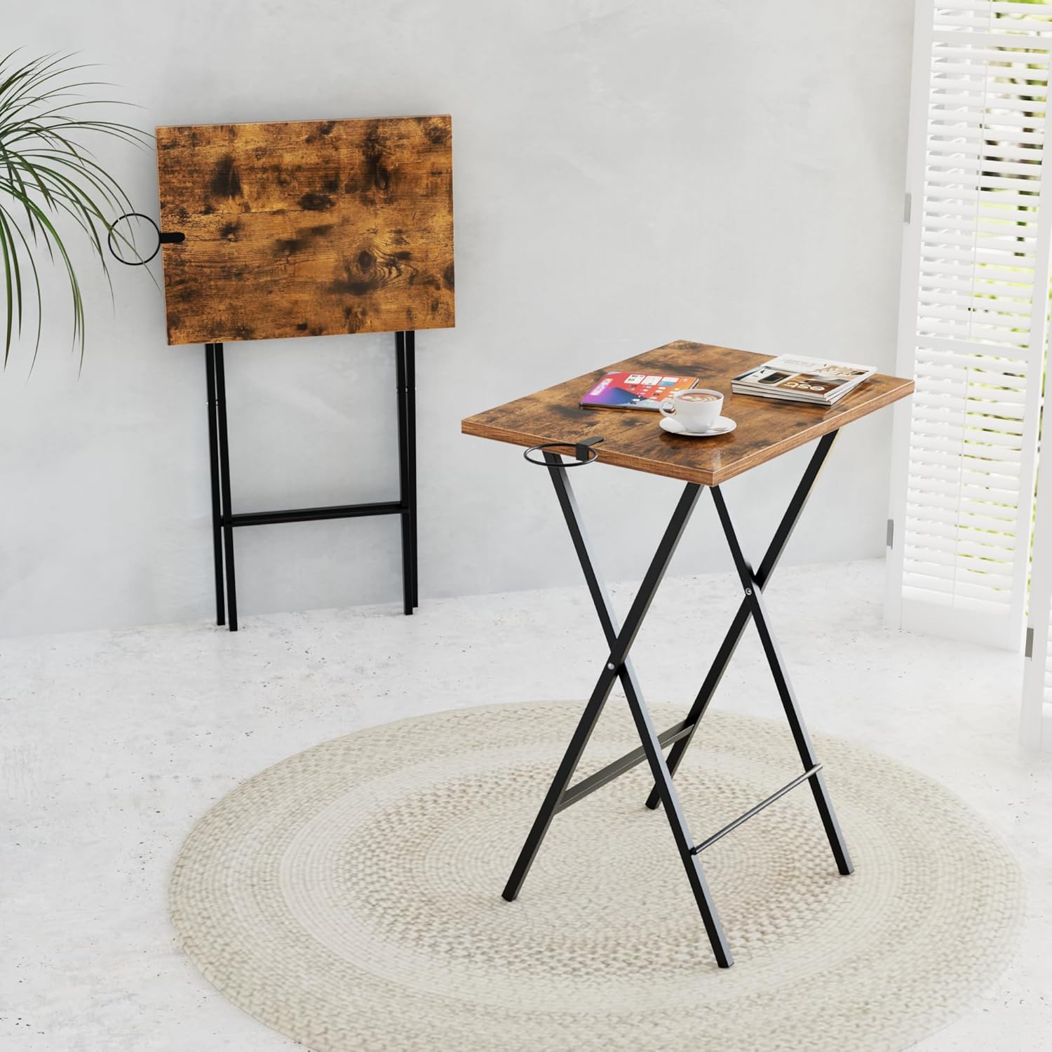 VECELO Folding TV Tray for Eating Set of 2