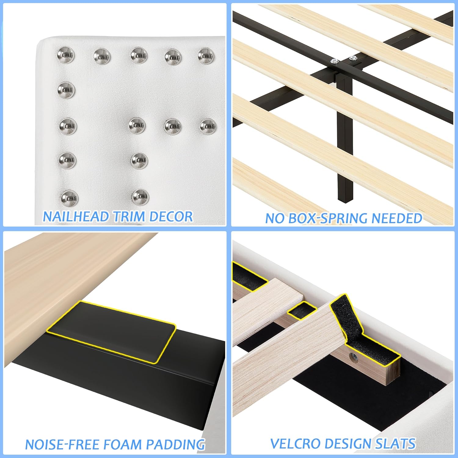 VECELO Modern Platform Bed Frame/Mattress Foundation