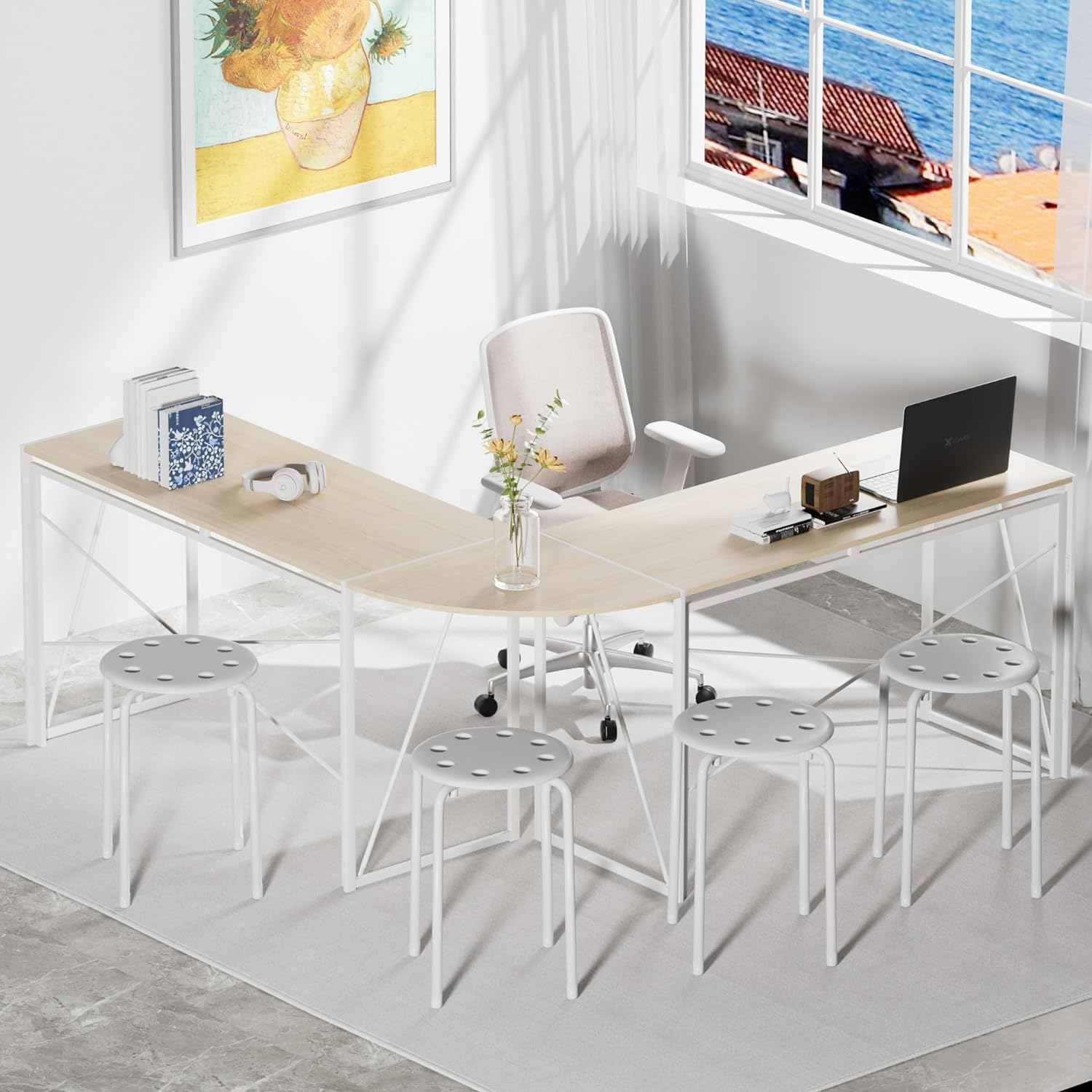 VECELO 6-Piece Stacking Stools, 17.7 Inch Standard Height - VECELO