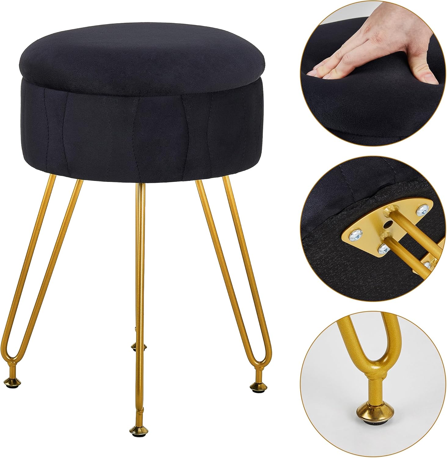 VECELO Vanity Stool with Storage