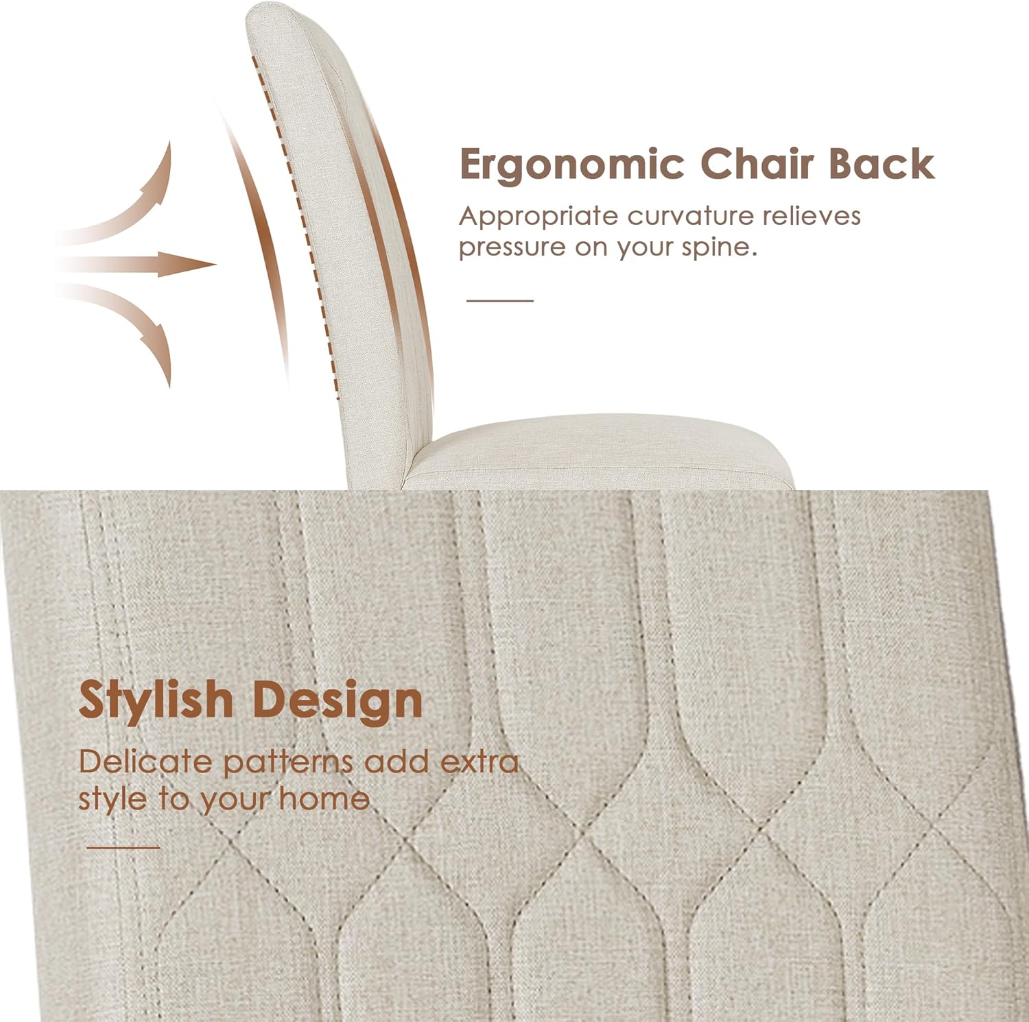 VECELO Upholstered Dining Chairs Set of 2