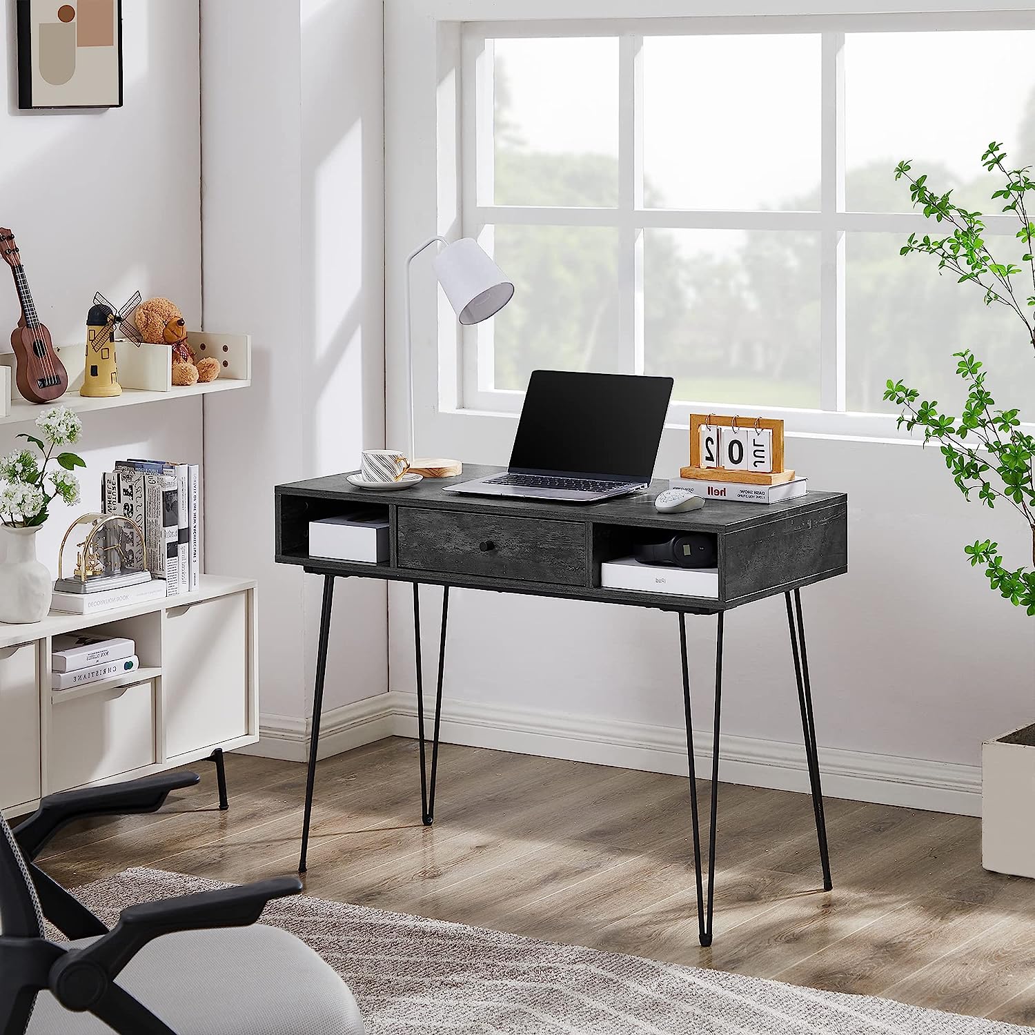 VECELO 39.3" Home Office Work Table with Drawers Computer Desk - VECELO