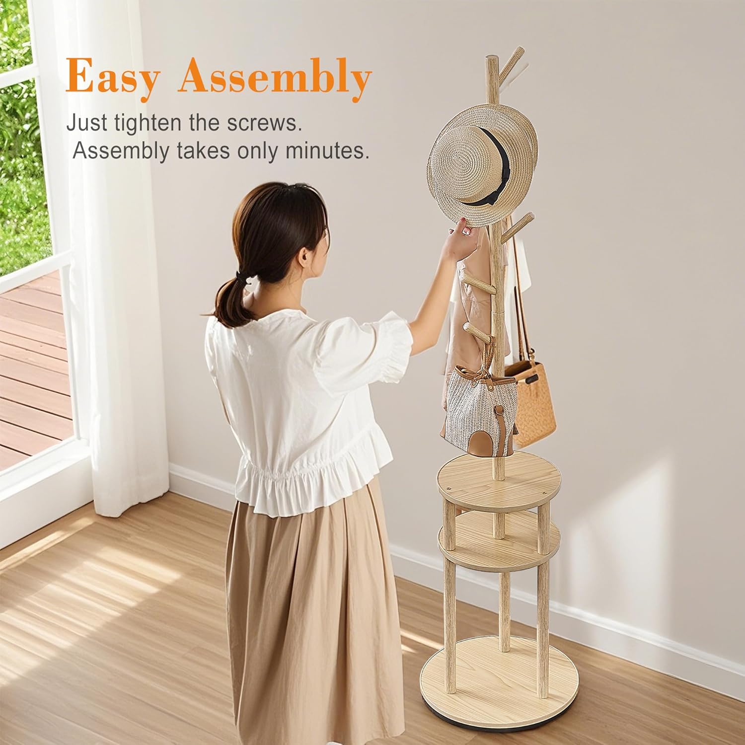 VECELO Coat Rack Freestanding