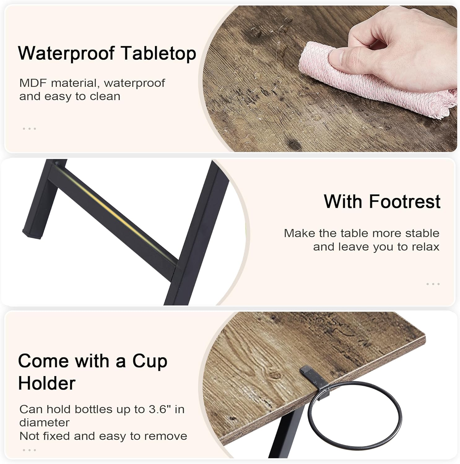 VECELO Folding TV Tray for Eating Set of 2