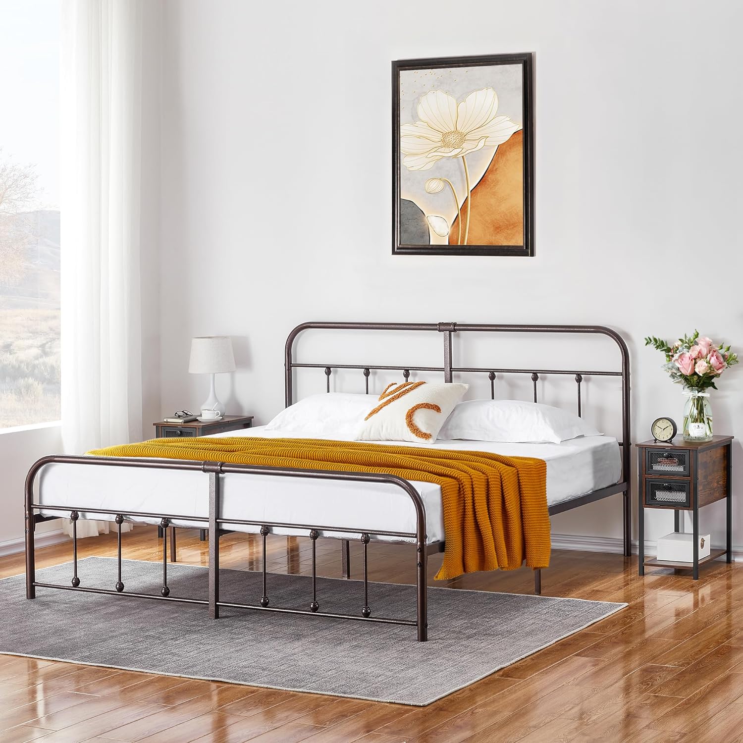 VECELO Metal Platform Bed Frame Mattress Foundation Modern&Simple Style