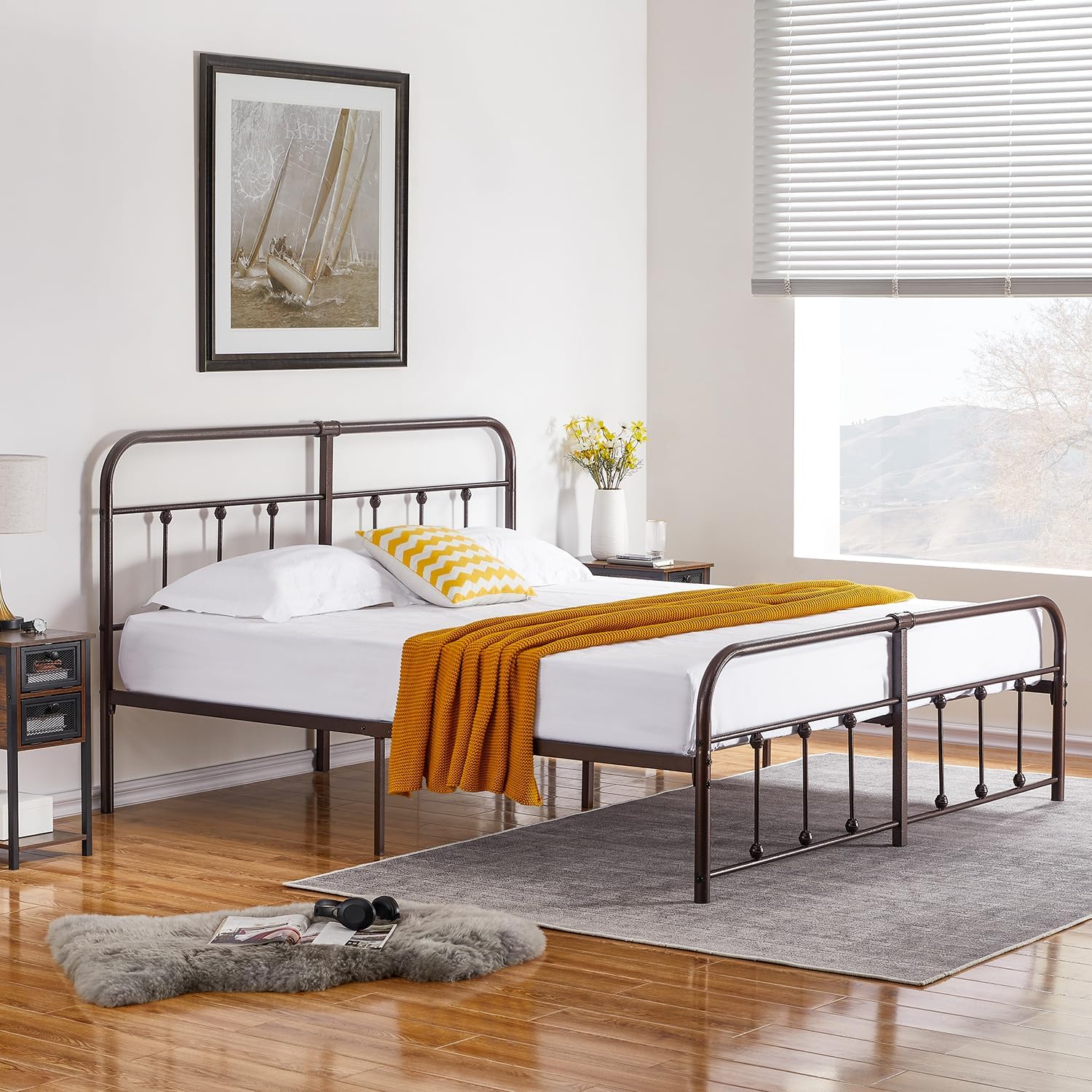 VECELO Metal Platform Bed Frame Mattress Foundation Modern&Simple Style