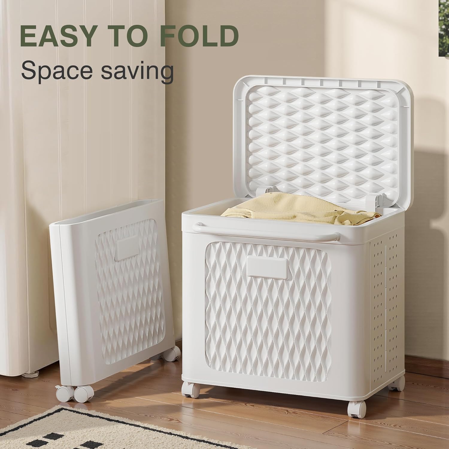 VECELO Rolling Storage Bins with Lid