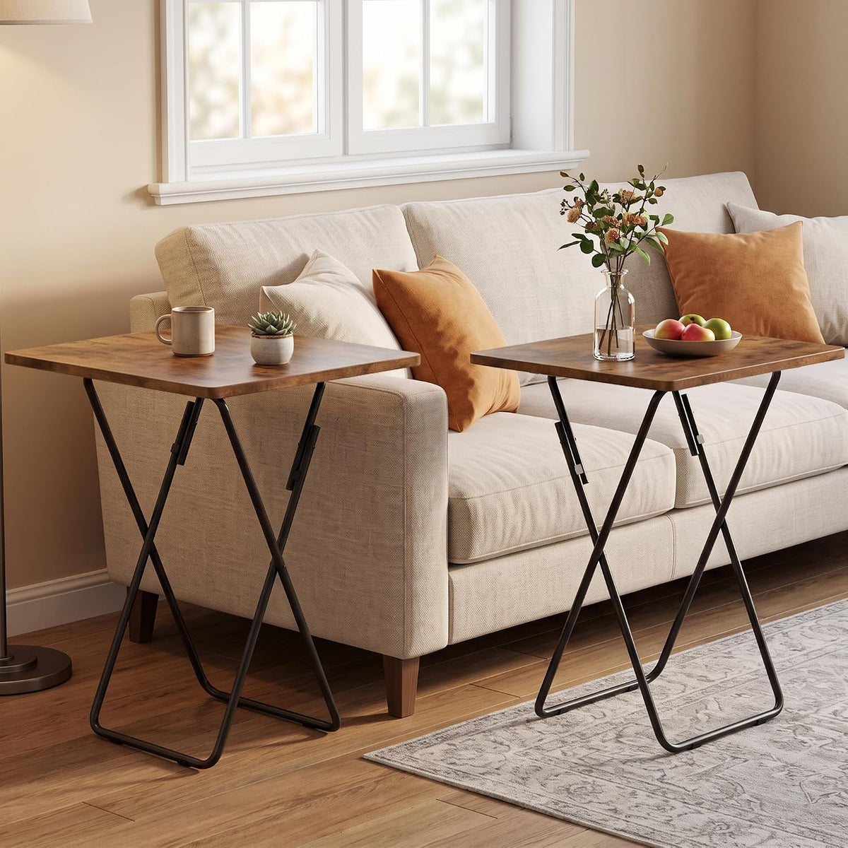 VECELO Folding Table Portable TV Snack Trays No Assembly Required