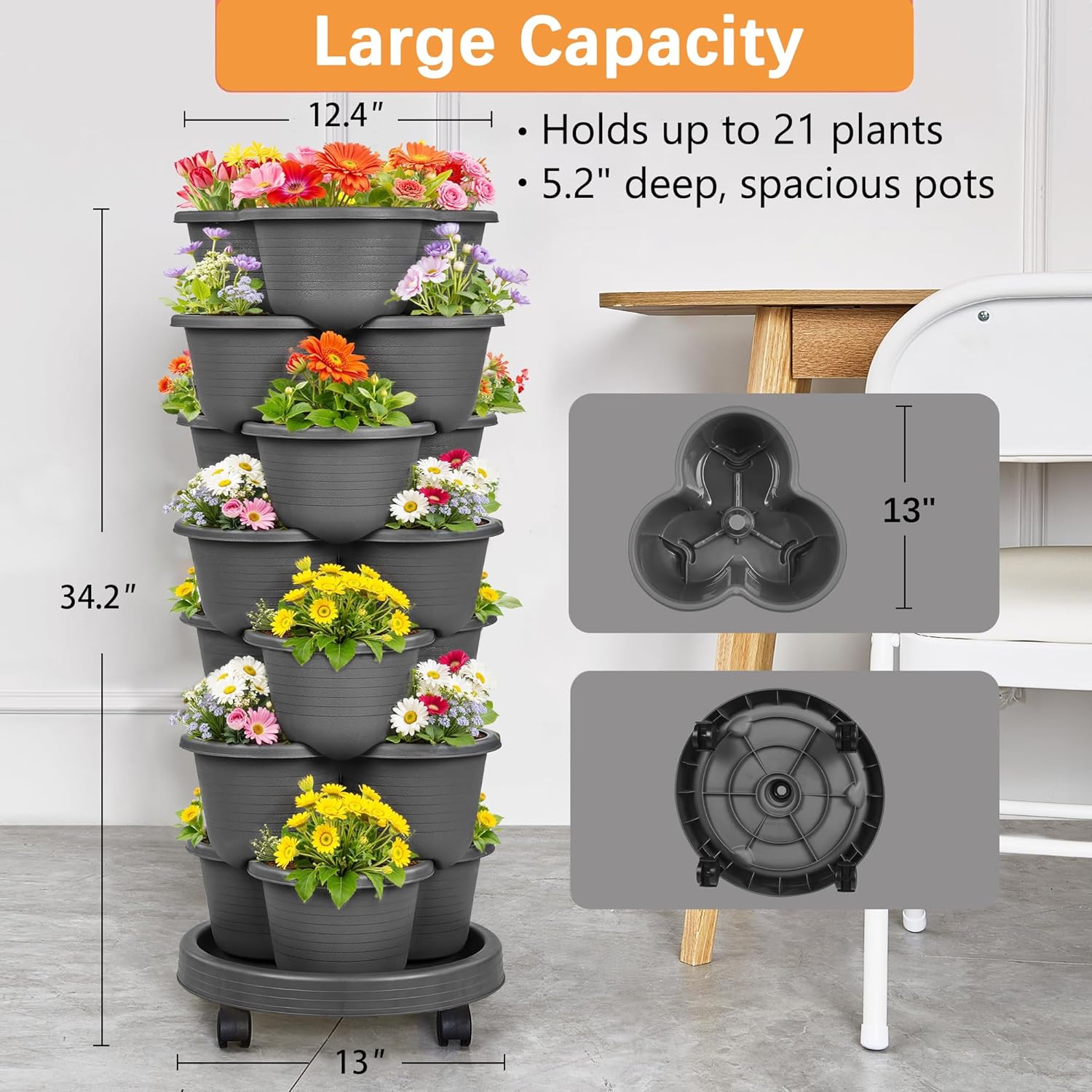 VECELO 7 Tier Vertical Garden Planter