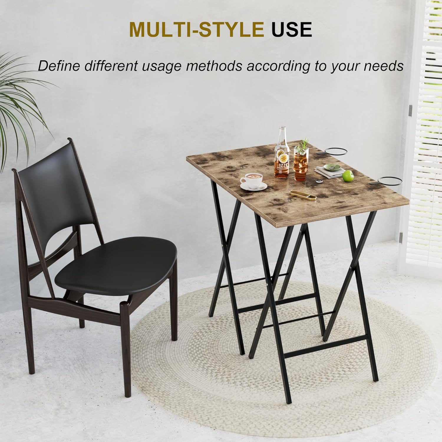 VECELO Folding TV Tray for Eating Set of 2