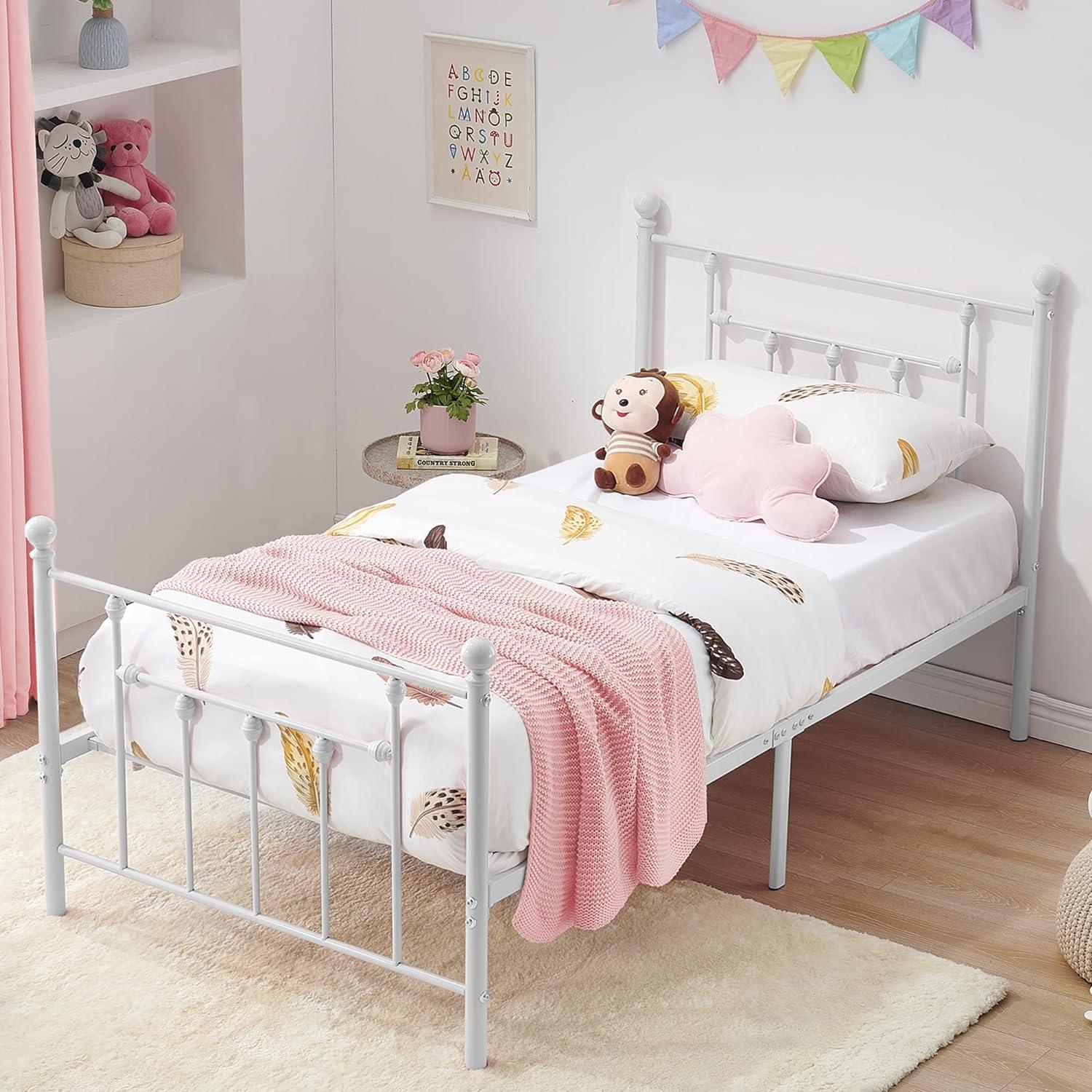 Modern Metal Platform Bed Frame Mattress Foundation with Headboard and Footboard