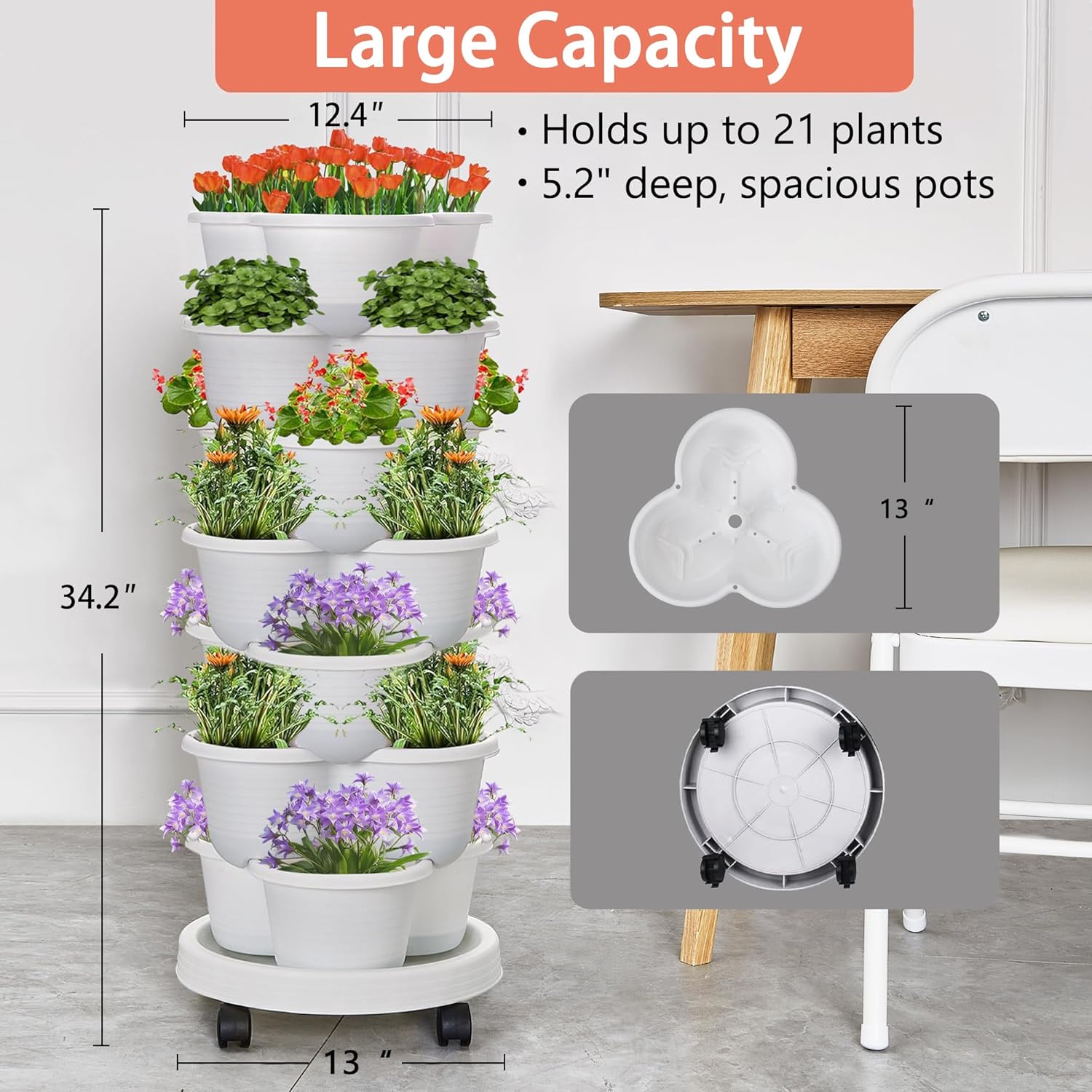VECELO 7 Tier Vertical Garden Planter