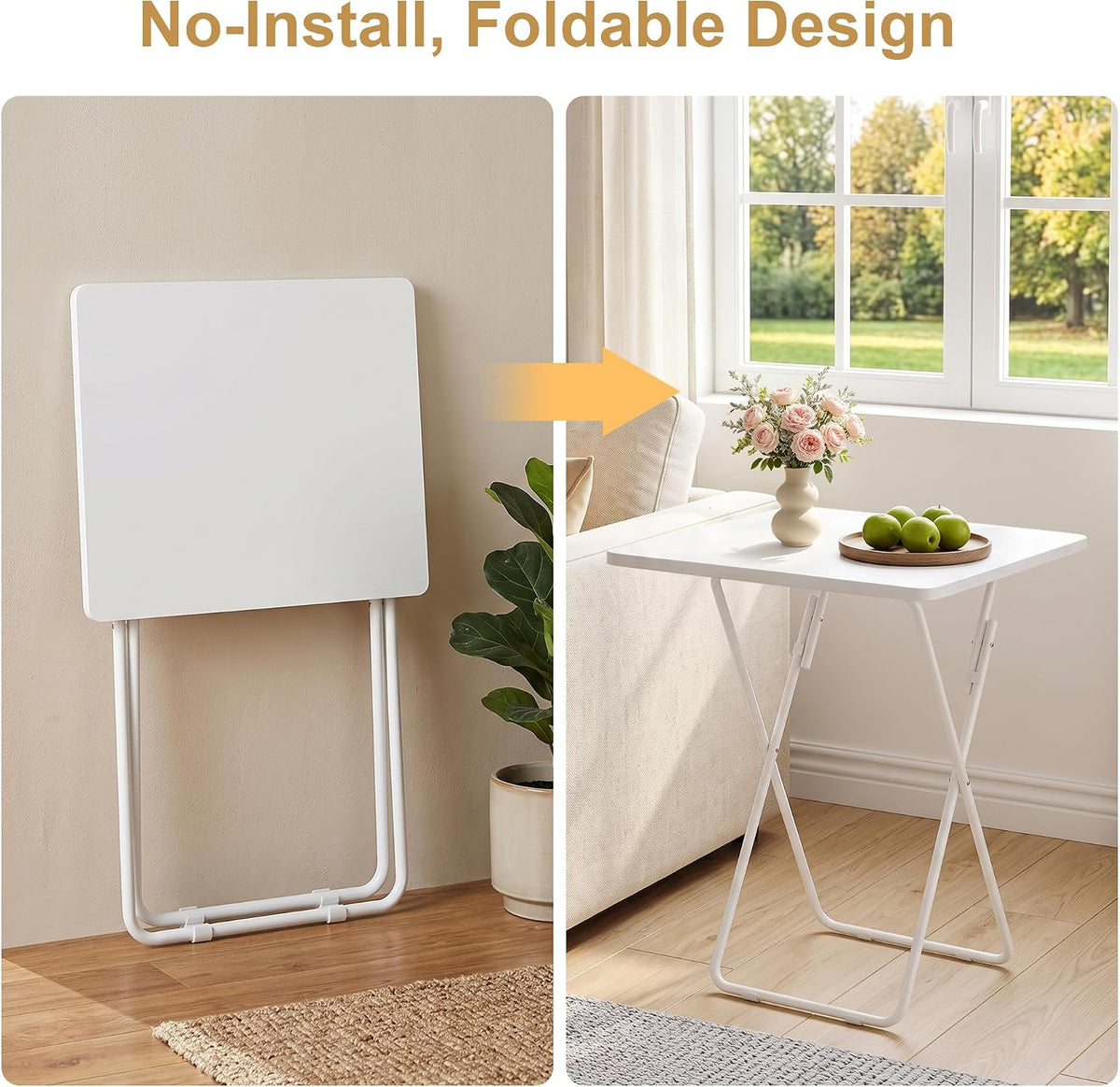 VECELO Folding Table Portable TV Snack Trays No Assembly Required
