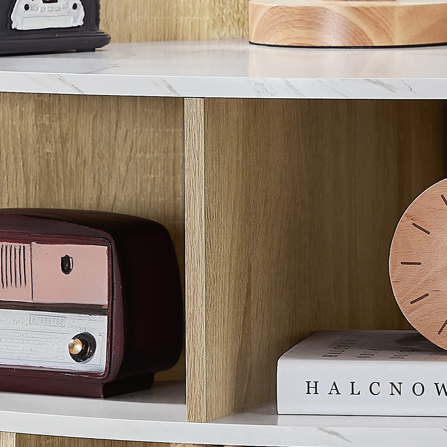 VECELO 3-Tier Corner Cabinet with 8 Cubbies, Wooden Cube Storage Organizer - VECELO