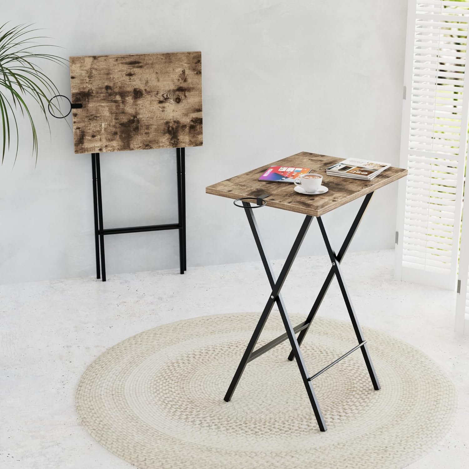 VECELO Folding TV Tray for Eating Set of 2