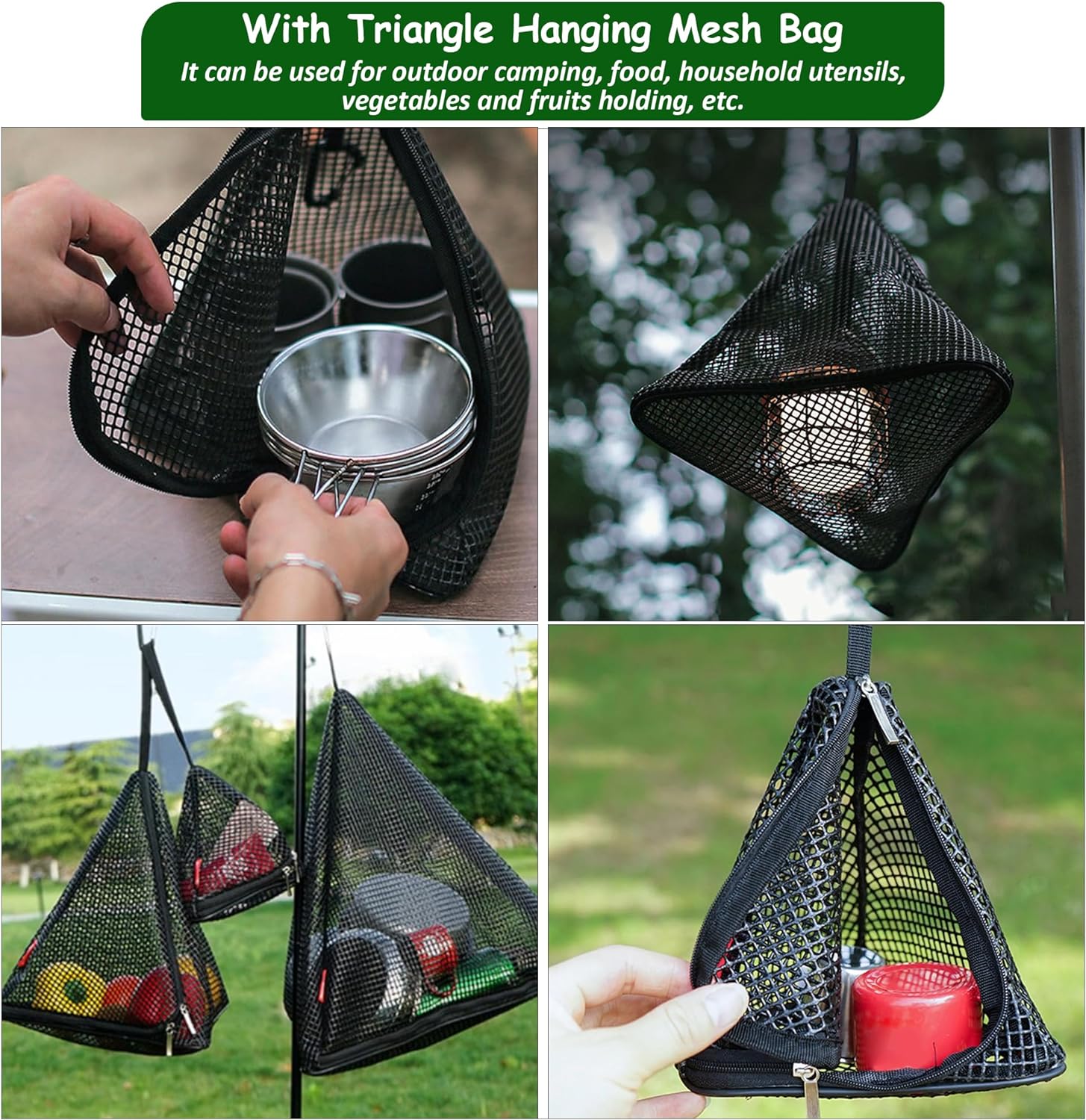 VECELO Folding Plastic Card Table Square with Mesh Bag - VECELO