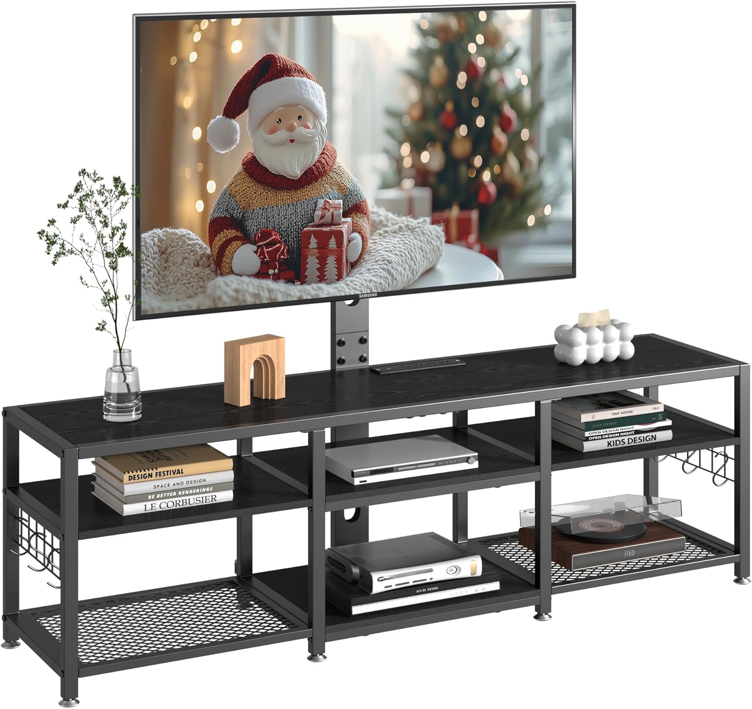 VECELO TV Stand with Mount and Power Outlets