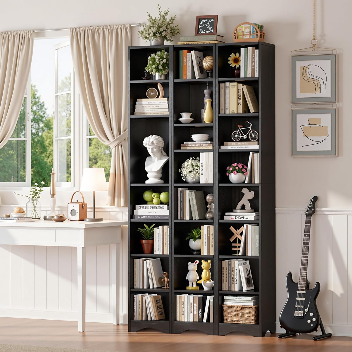 VECELO 8-Tier Tall Narrow Bookshelf
