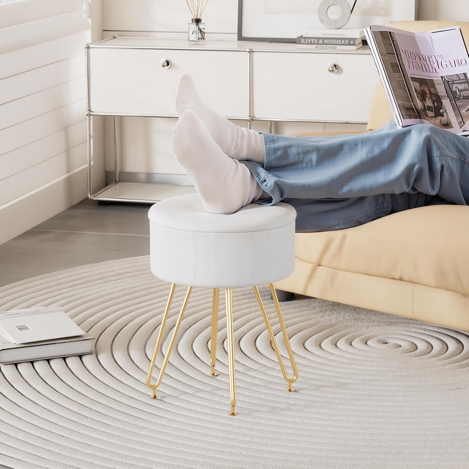 VECELO Vanity Stool with Storage