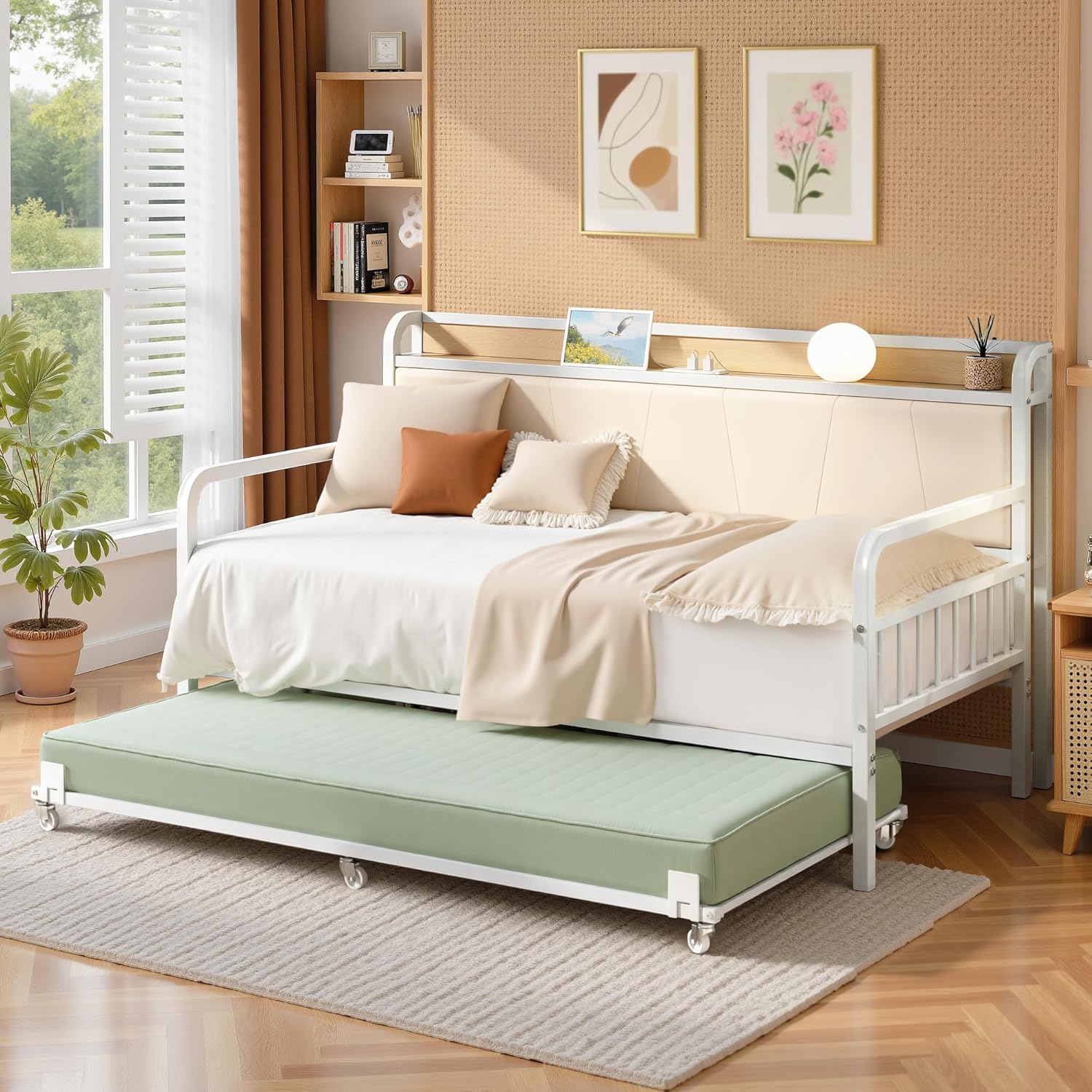 VECELO Twin Daybed with Trundle