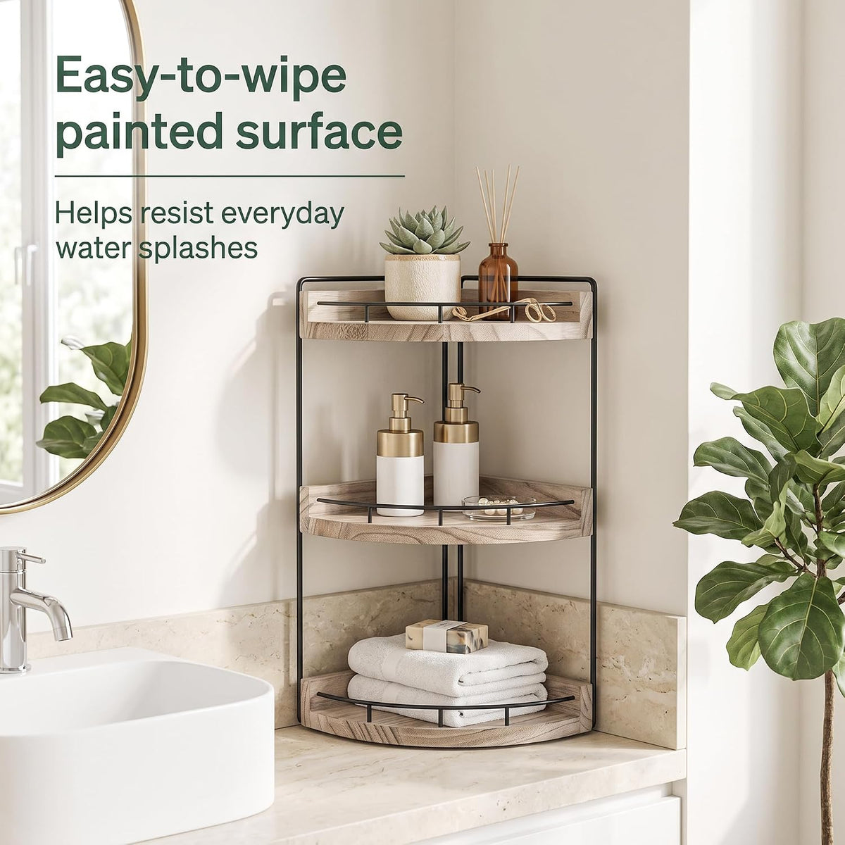 VECELO 2/3-Tier Free Standing Corner Shelf