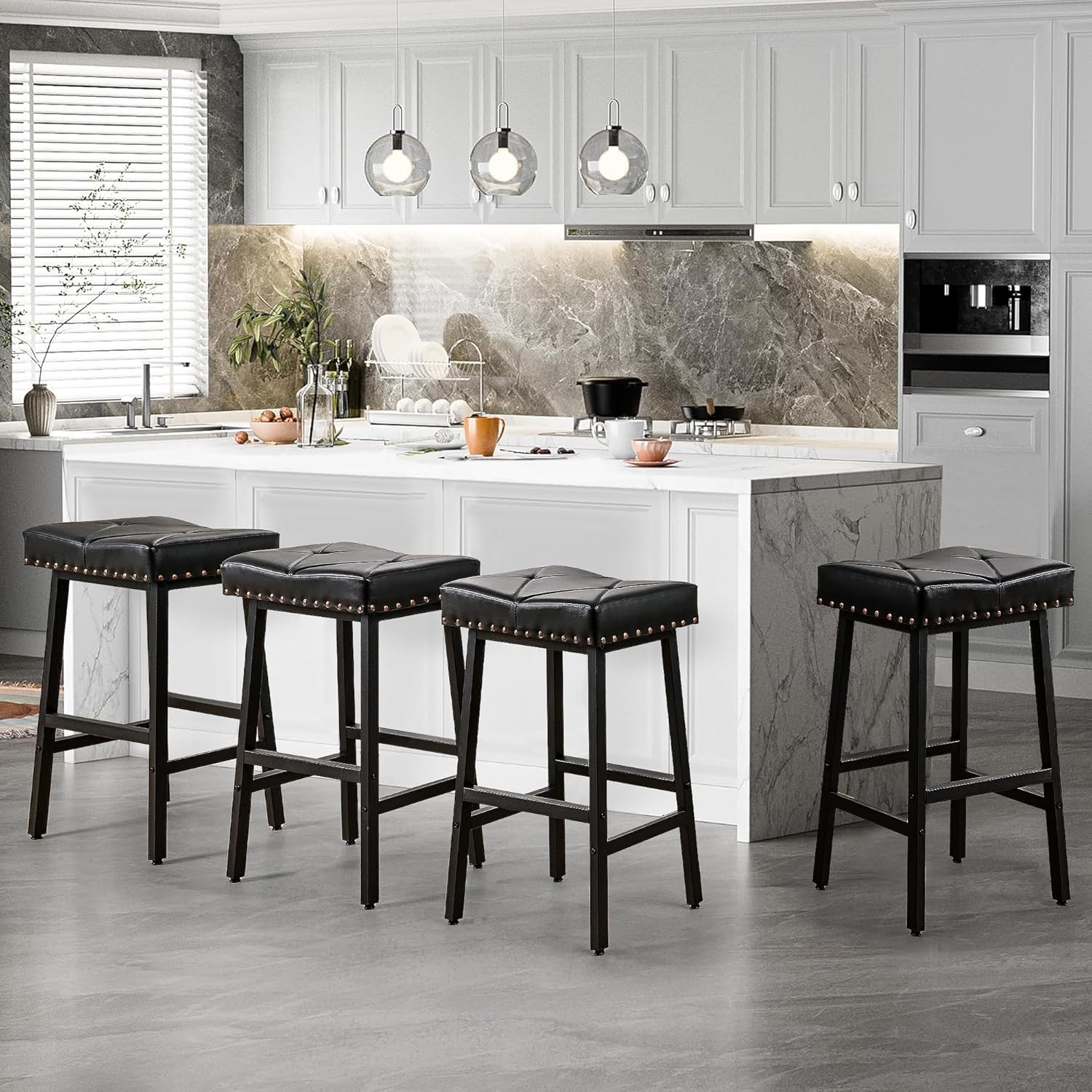 VECELO 25 inch Counter Height Stools for Kitchen Island - VECELO