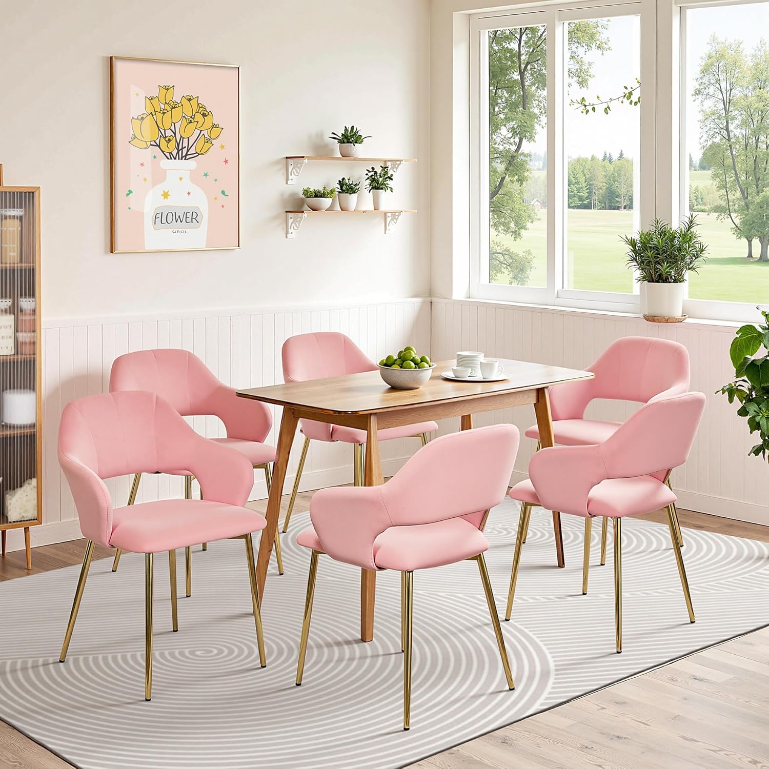 VECELO Velvet Dining Chairs Set of 6