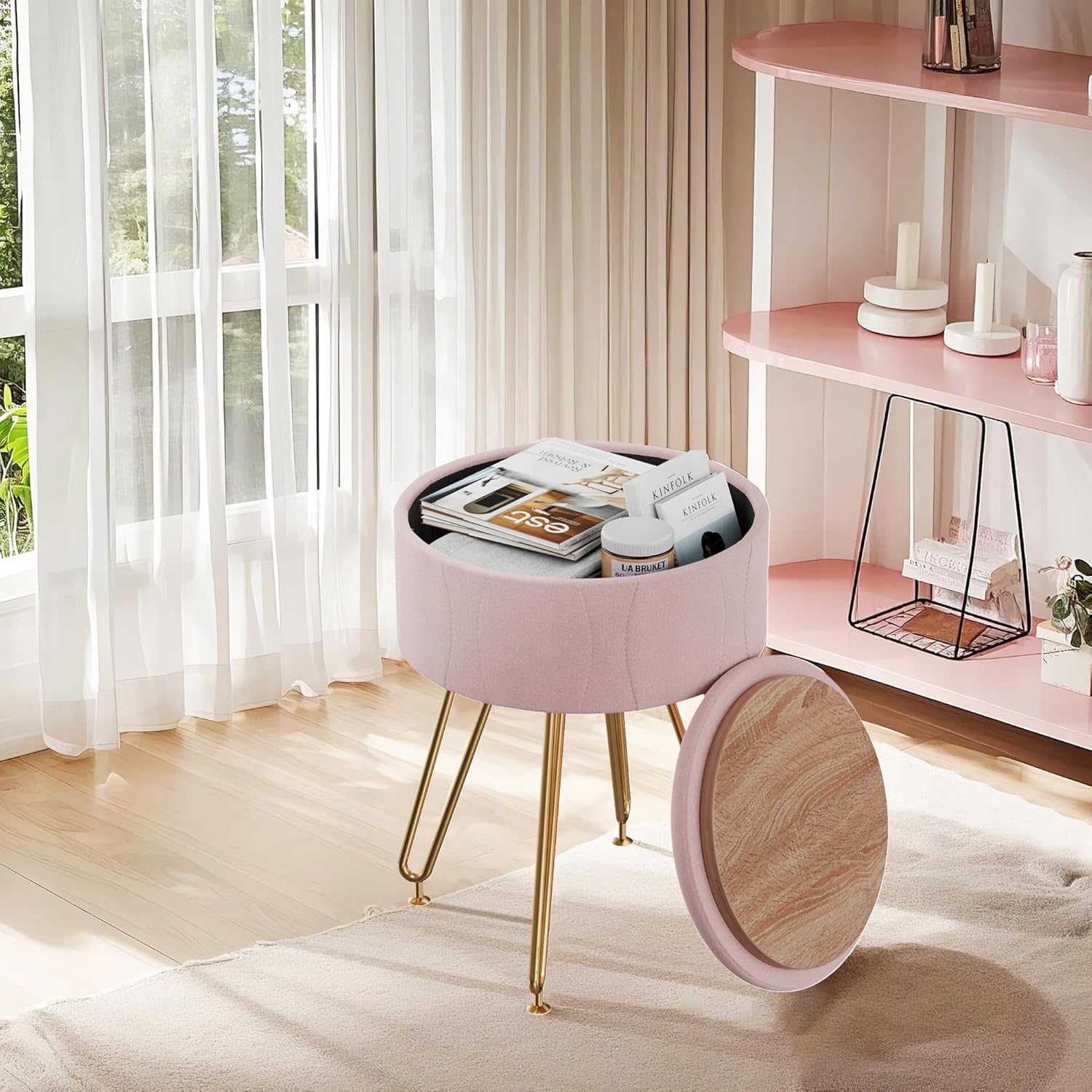 VECELO Vanity Stool with Storage