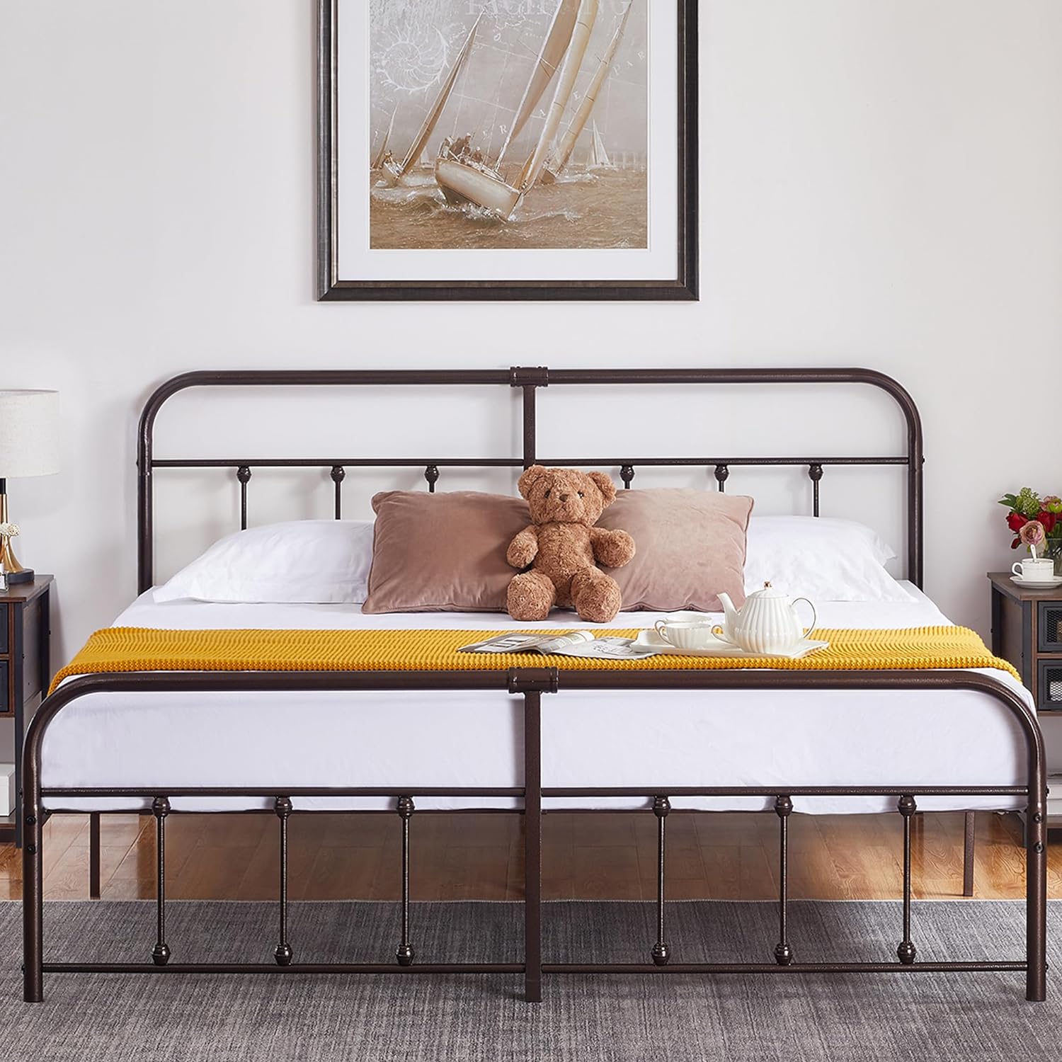 VECELO Metal Platform Bed Frame Mattress Foundation Modern&Simple Style