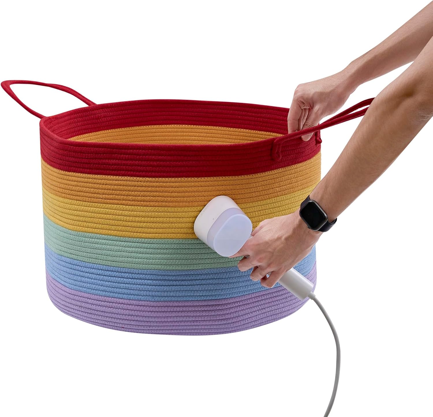 VECELO Large Blanket Basket (20.1" x 12.6")