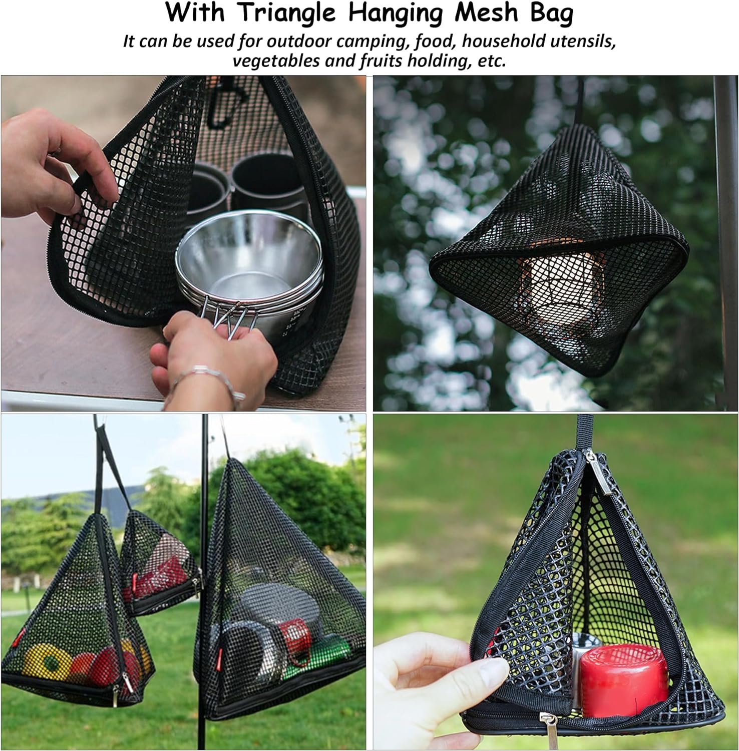 VECELO Folding Plastic Card Table Square with Mesh Bag - VECELO