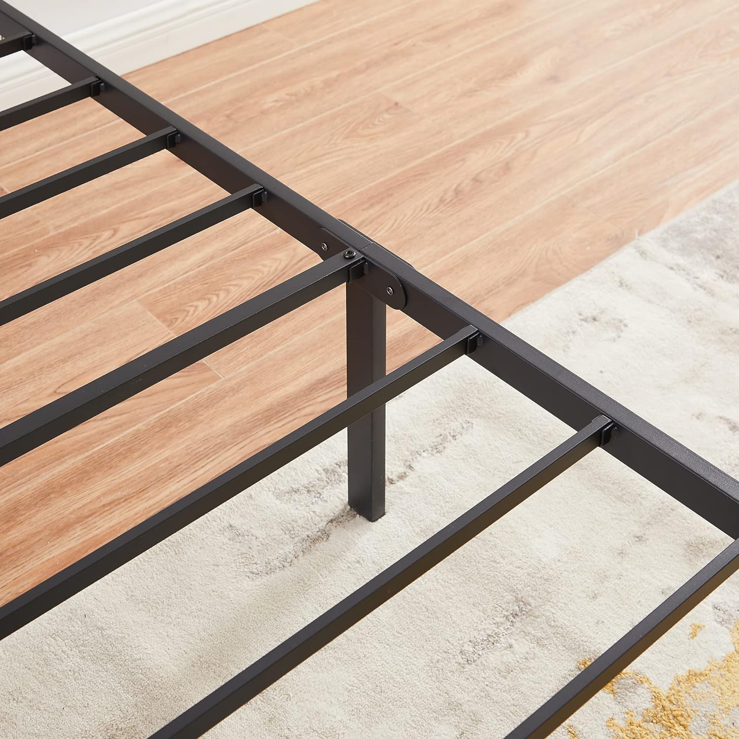 VECELO Platform Bed Frame with Headboard and Footboard, 12'' Under-Bed Storage & Strong Metal Slats Support - VECELO