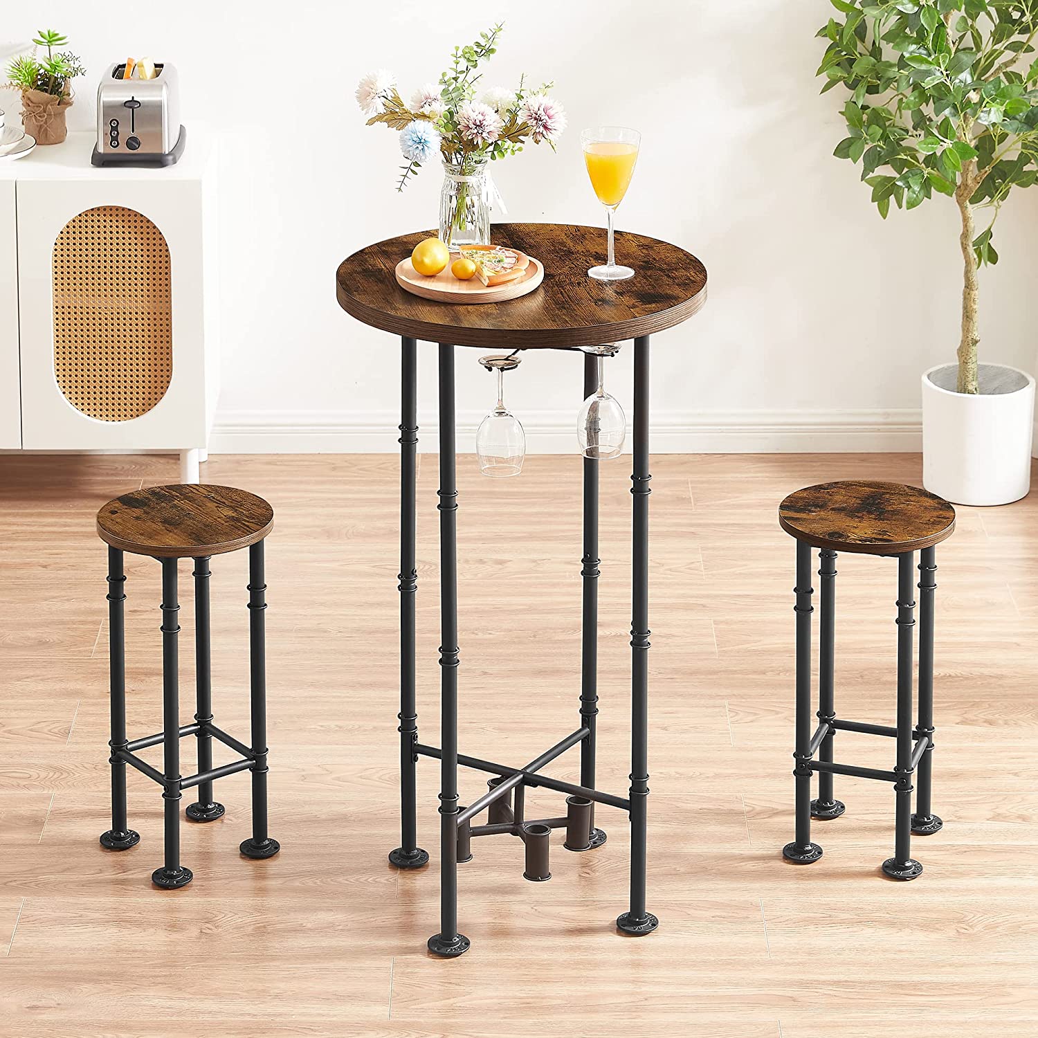 VECELO Counter Height Bar Stools Set of 2 - VECELO