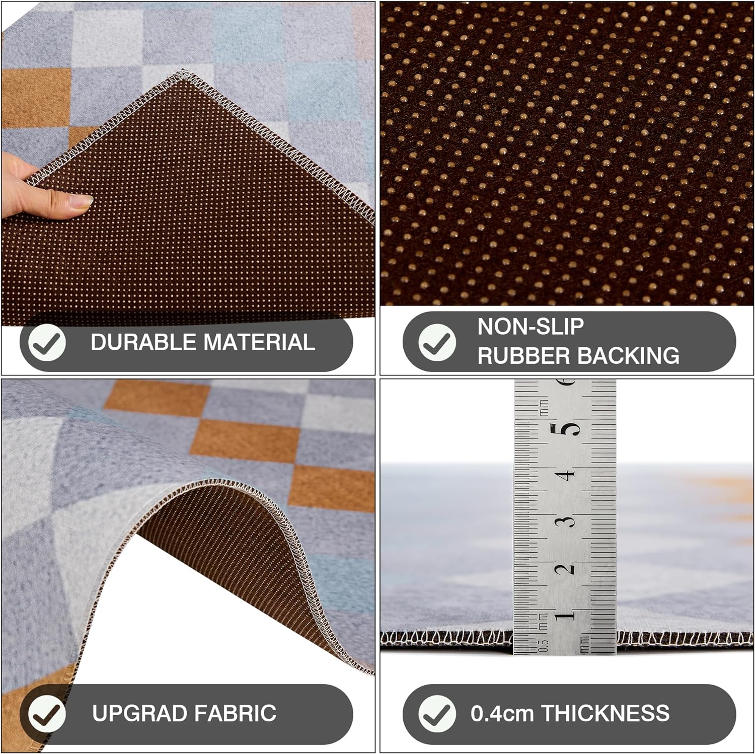 VECELO Outdoor Front Door Mat Outside Entrance, Low-Profile Welcome Mat - VECELO