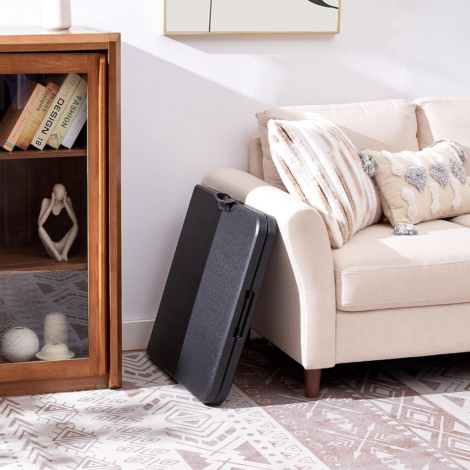 VECELO Folding Plastic Card Table Square with Mesh Bag - VECELO