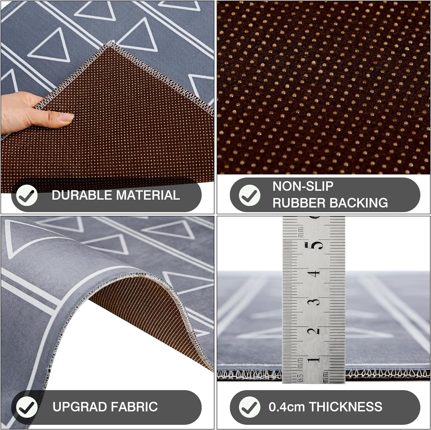 VECELO Outdoor Front Door Mat Outside Entrance, Low-Profile Welcome Mat