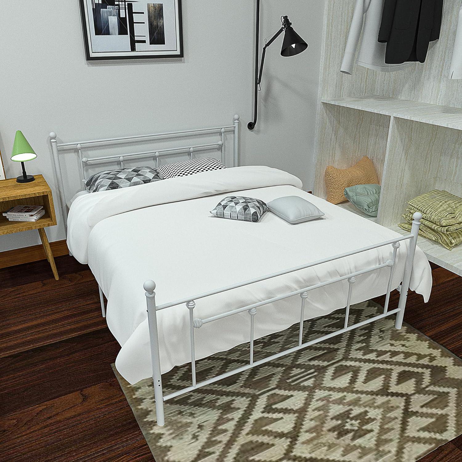 Modern Metal Platform Bed Frame Mattress Foundation with Headboard and Footboard