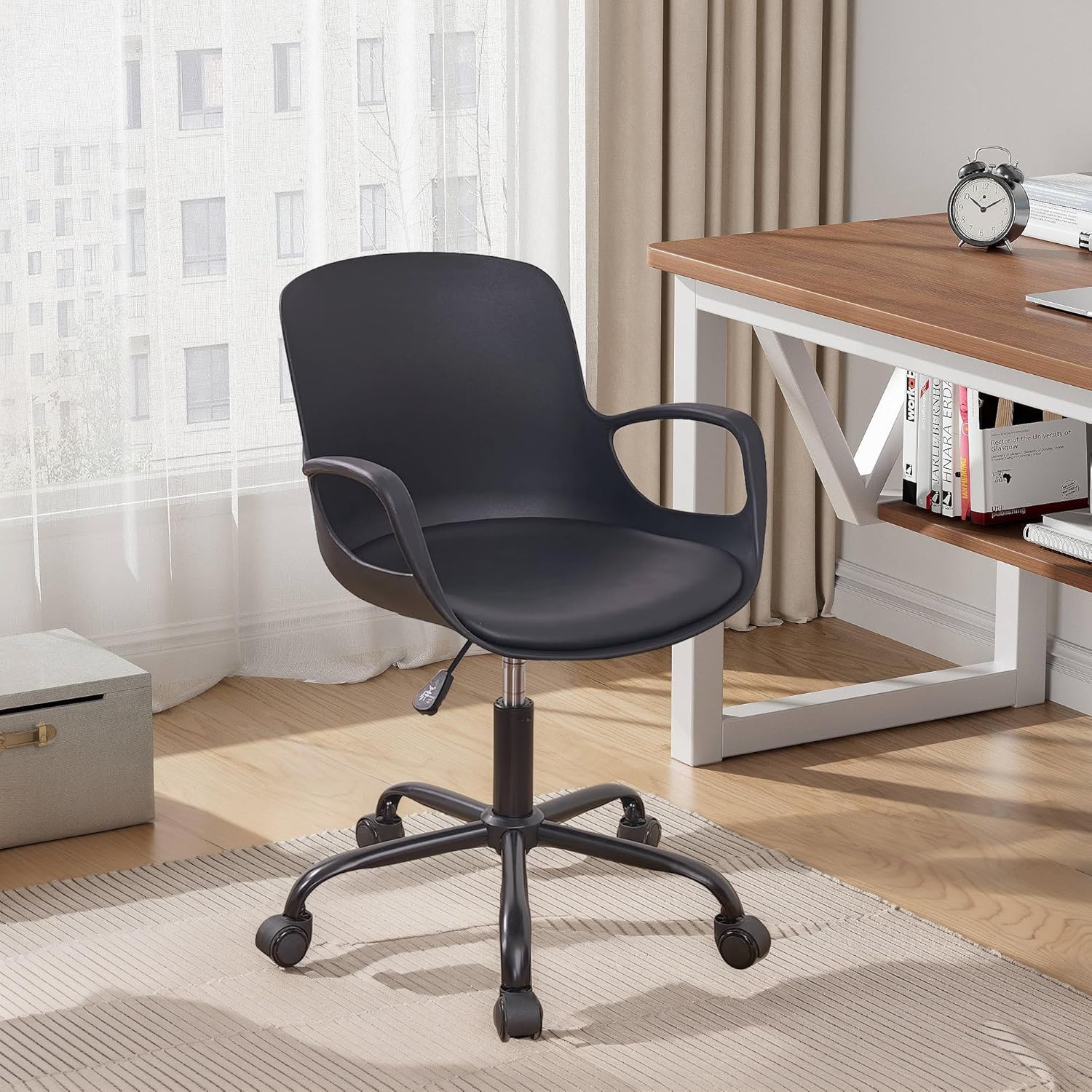 VECELO Mid-Back Chair for Desk with Armrests