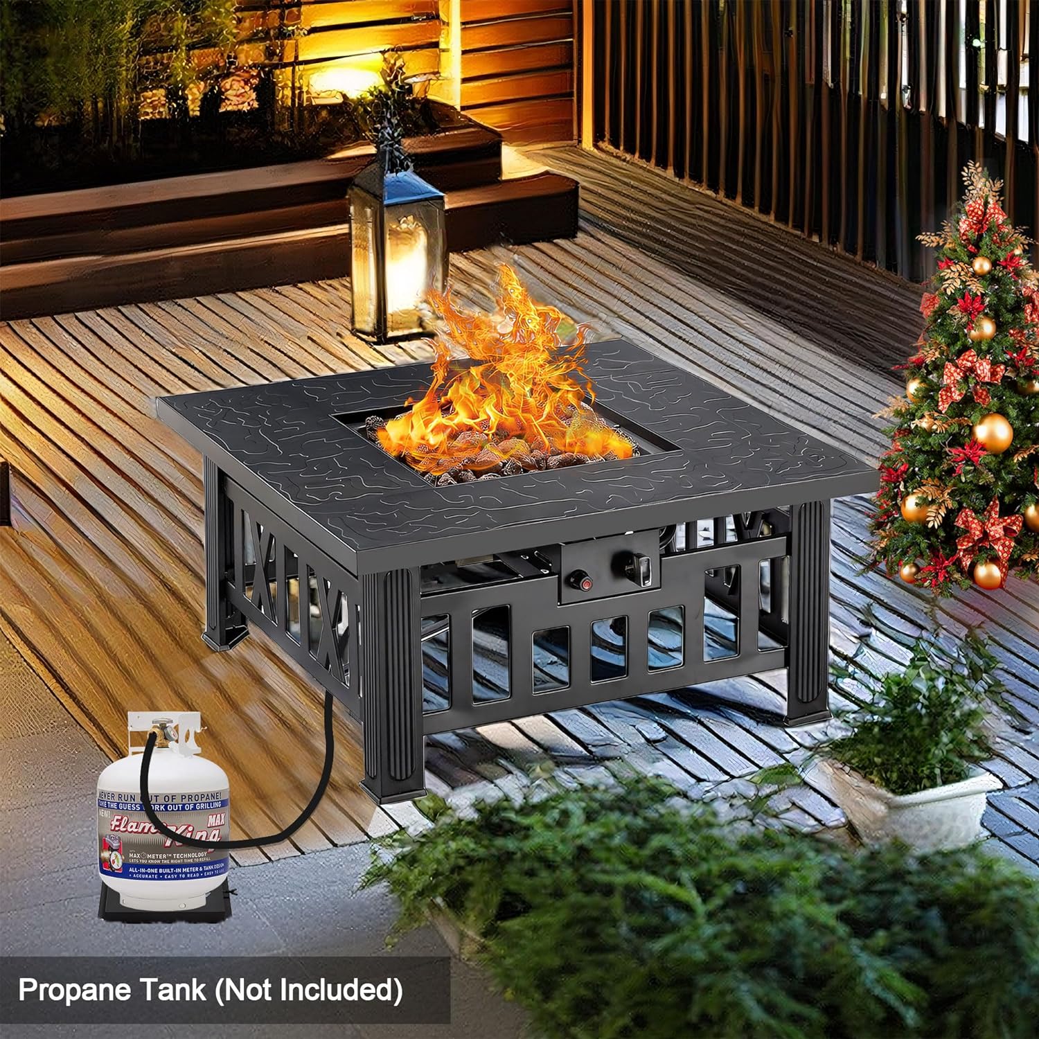 VECELO Propane Fire Pit, 30 Inch Outdoor Gas Fire Table
