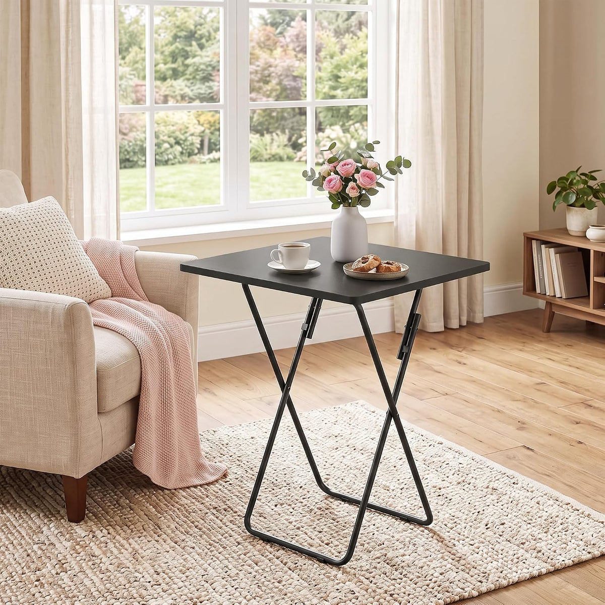 VECELO Folding Table Portable TV Snack Trays No Assembly Required