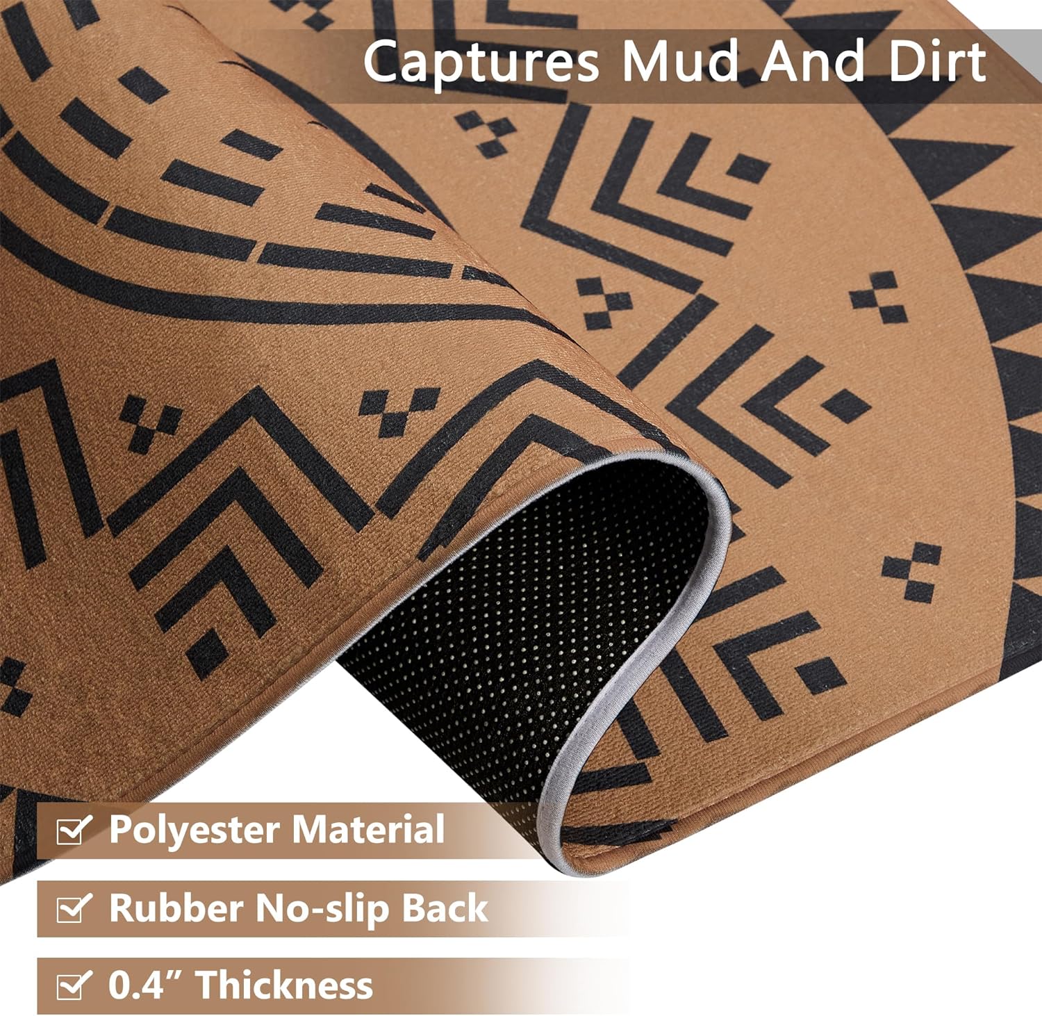 VECELO Front Door Mat Indoor Welcome Mat Outdoor, Absorbent Muddy Kitchen Rugs