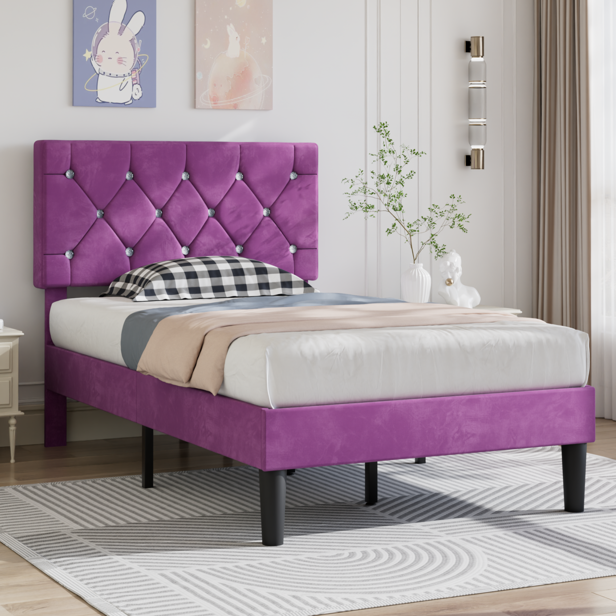 VECELO Twin Size Bed Frame