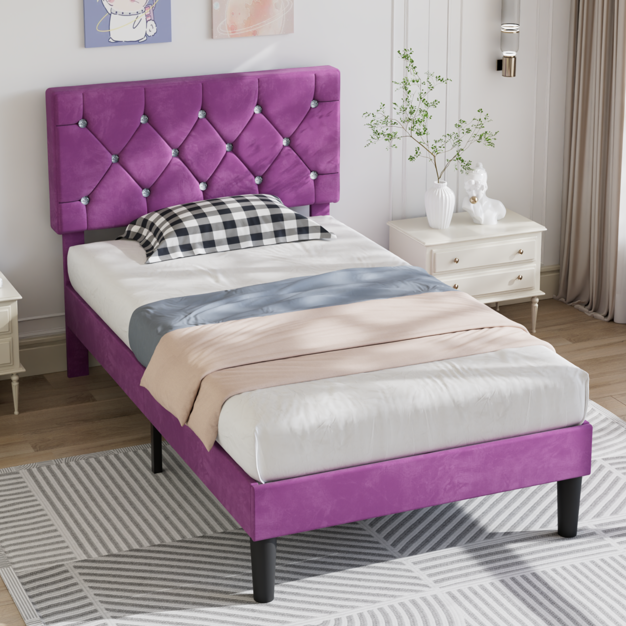 VECELO Twin Size Bed Frame